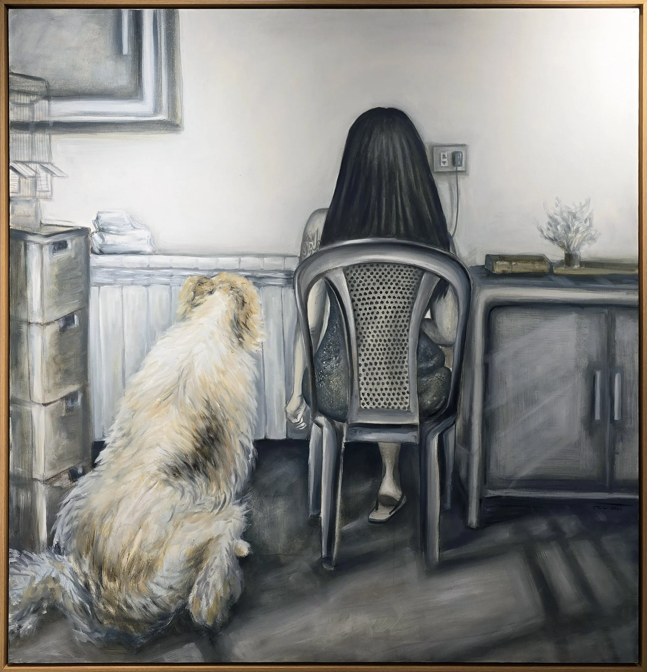 Unwelcome #15  
Oil on canvas 
140 x 140 cm  
Price Upon Request