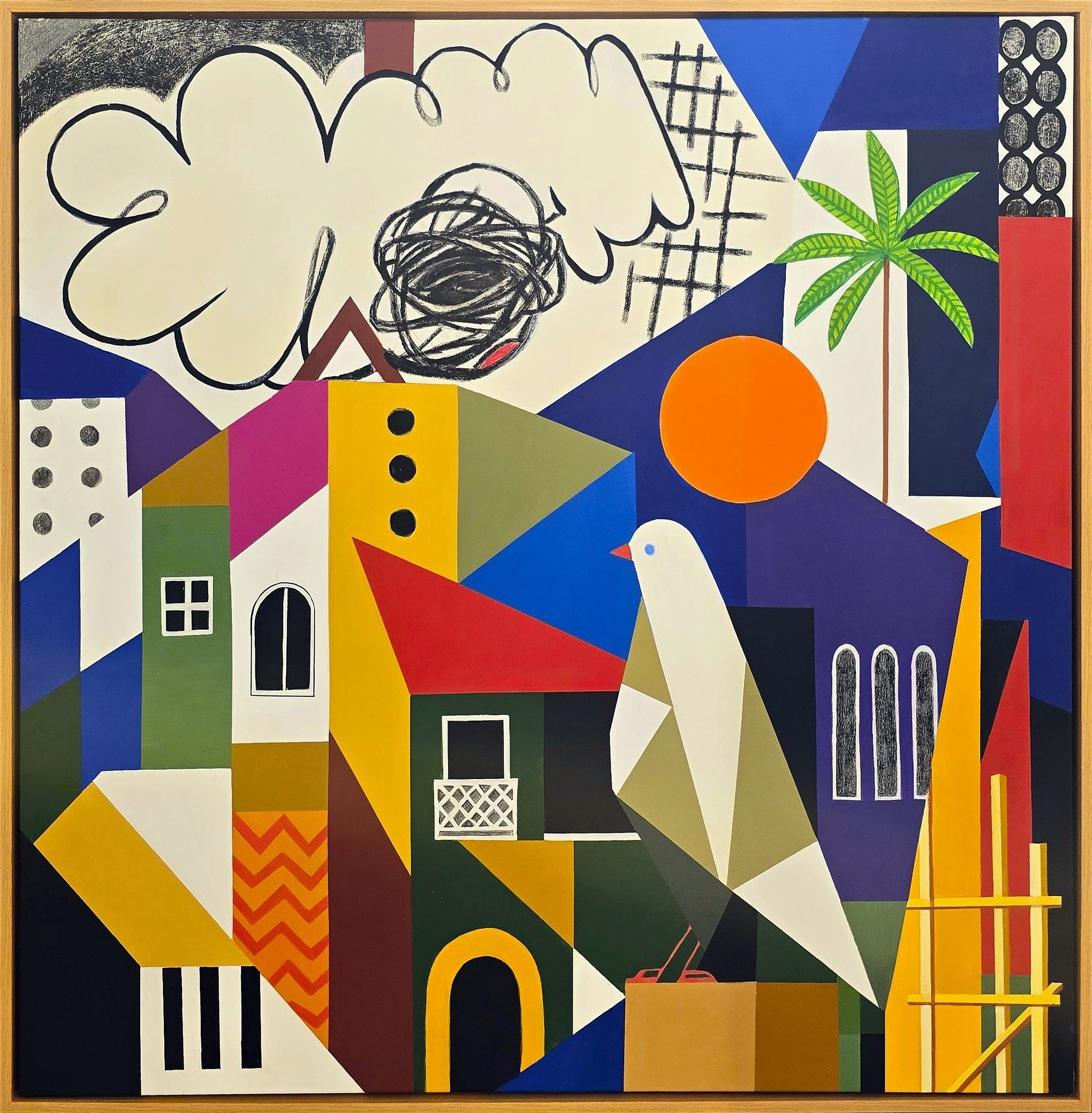 Above the Rooftops of Beirut 
Acrylic on canvas  
140 x 140 cm  
2026  
$5000