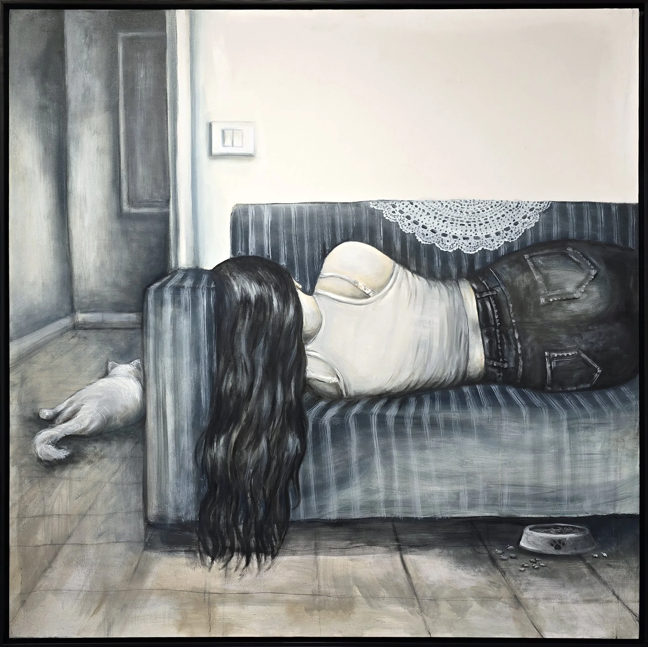 Unwelcome #04  
Oil on canvas 
140 x 140 cm  
Price Upon Request