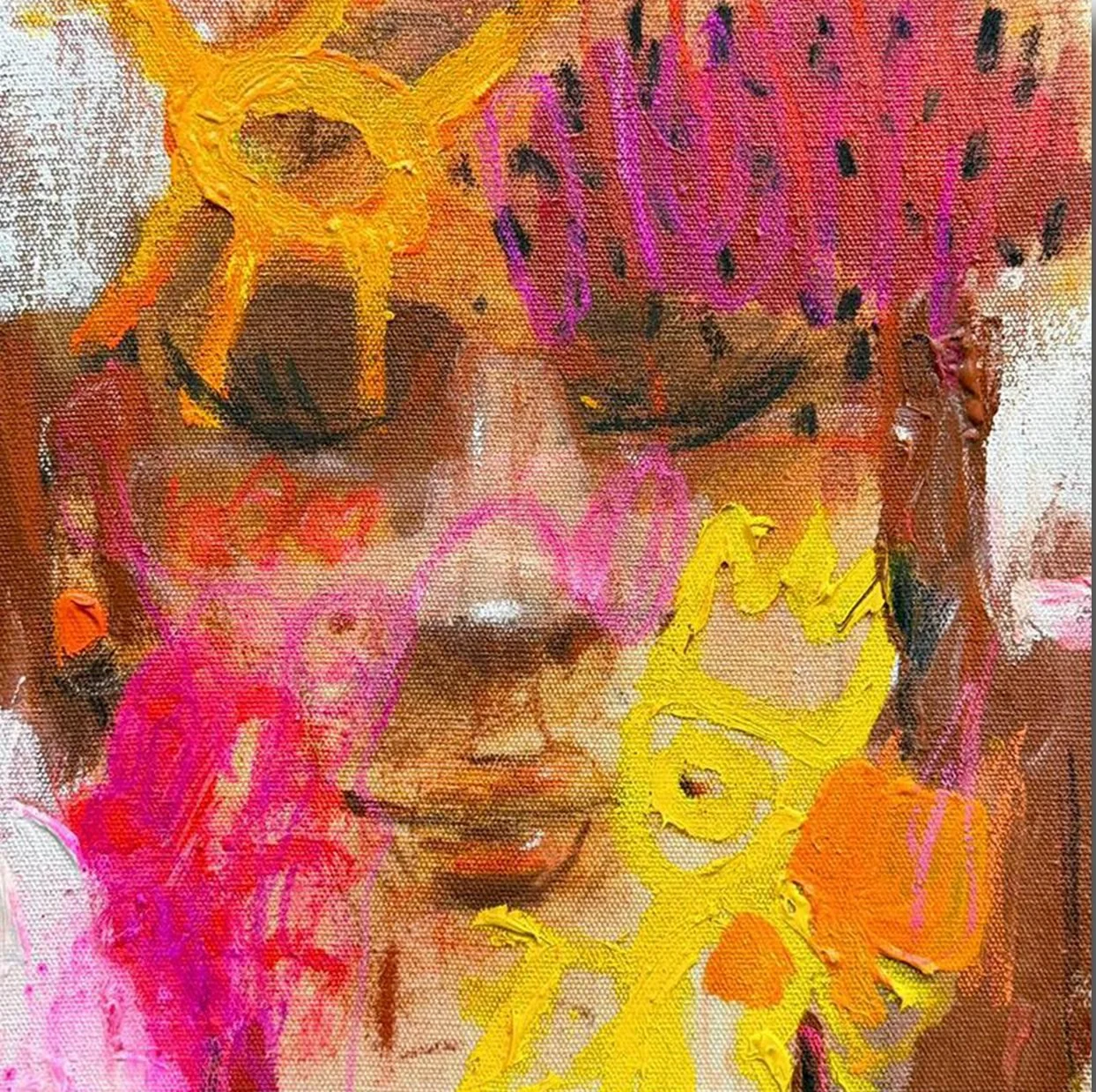 The Happy Prince  
Mixed media on canvas  
30 x 30 cm  
2026  
Price Upon Request