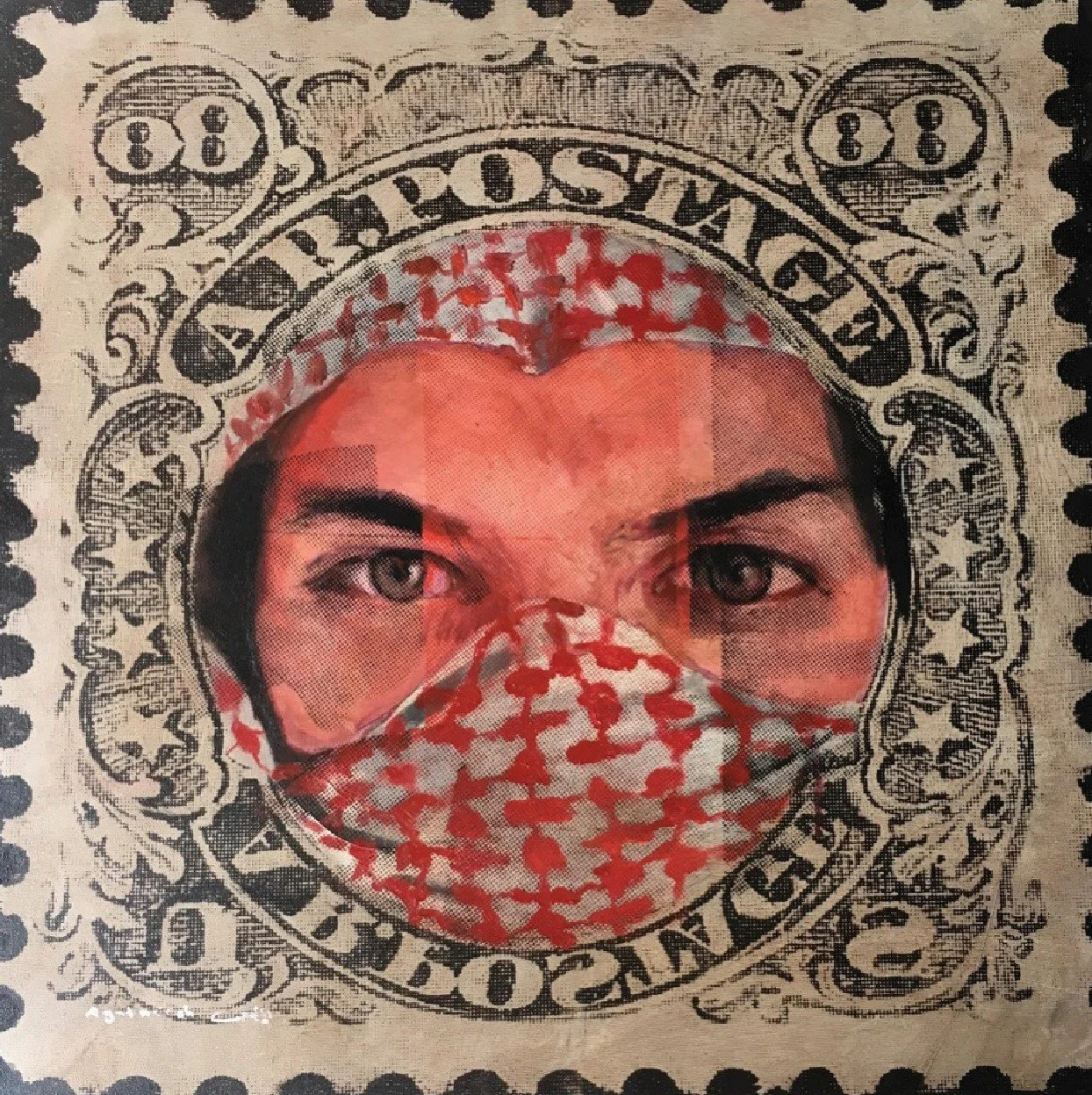 Stamp 2  
Silkscreen & Acrylic on canvas  
70 x 70 cm  
2017  
$2,450