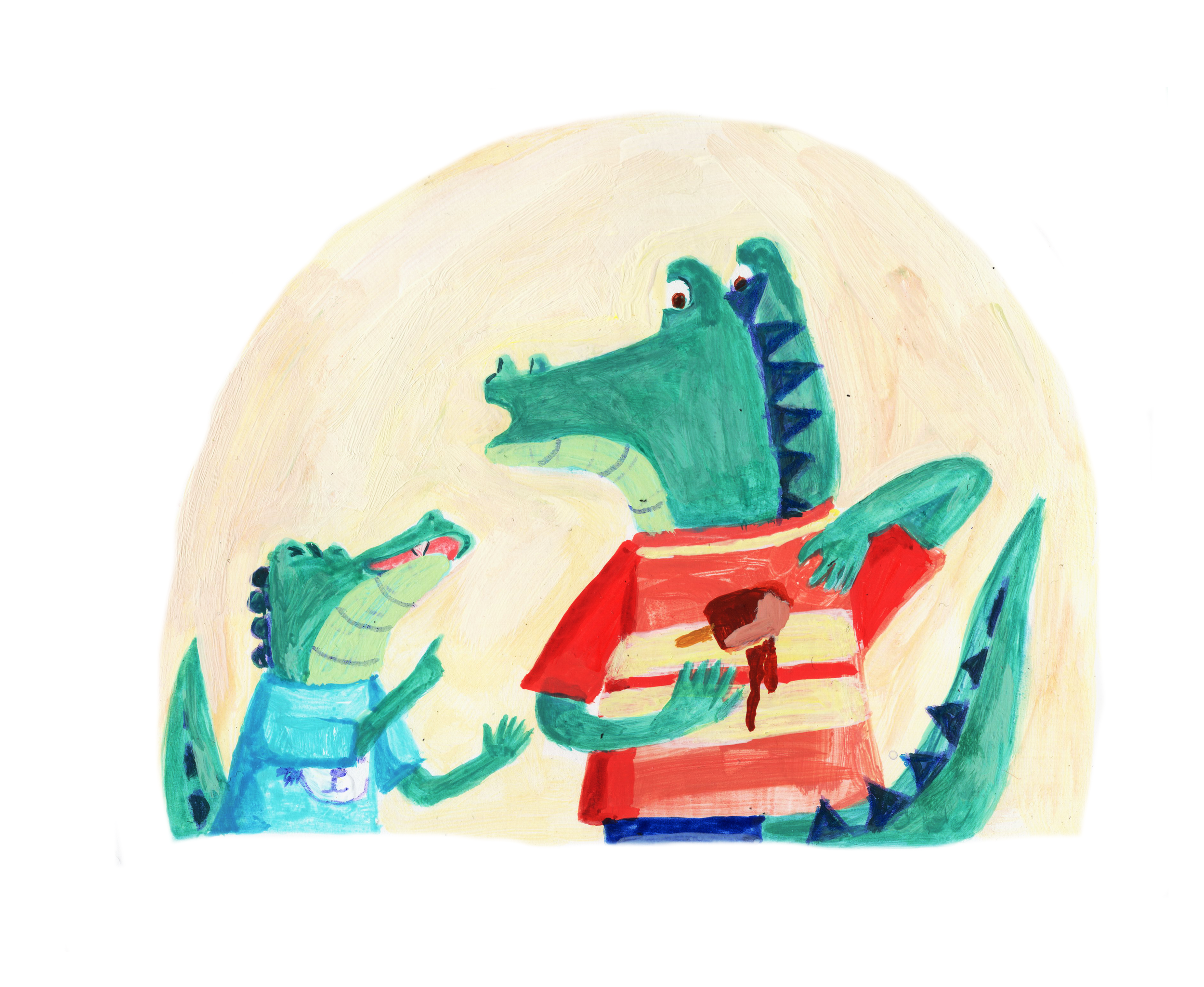 Concept art for crocodile version of Mess Monsters