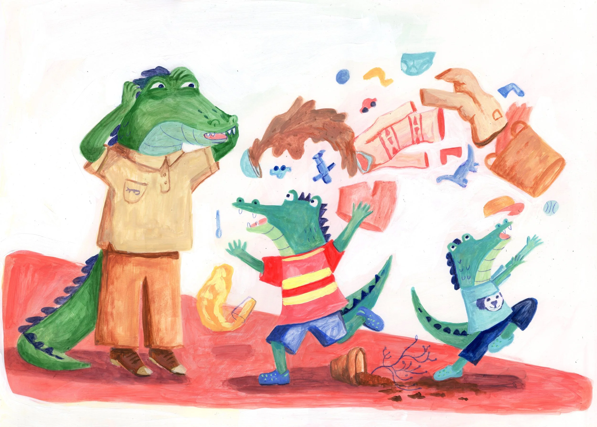 Concept art for crocodile version of Mess Monsters