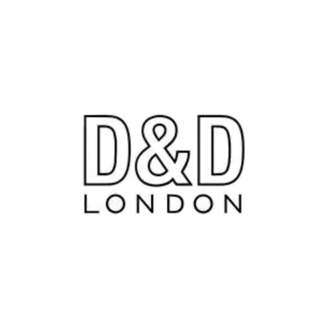 D&d London logo with stylized letters D and D intertwined, with the word London written below.