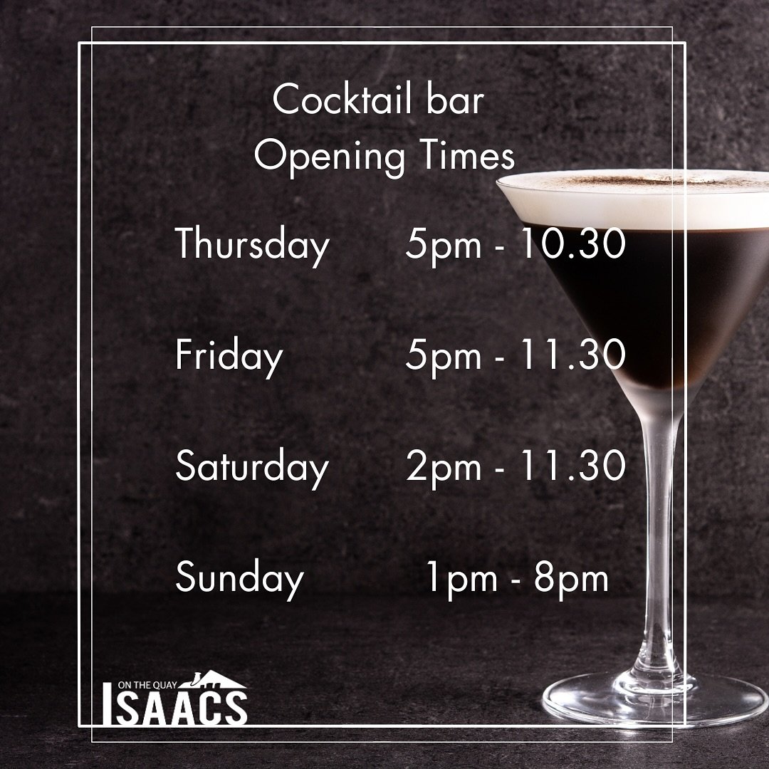 Open all weekend for your Cocktail needs. We have some amazing deals on the horizon. Watch this space!