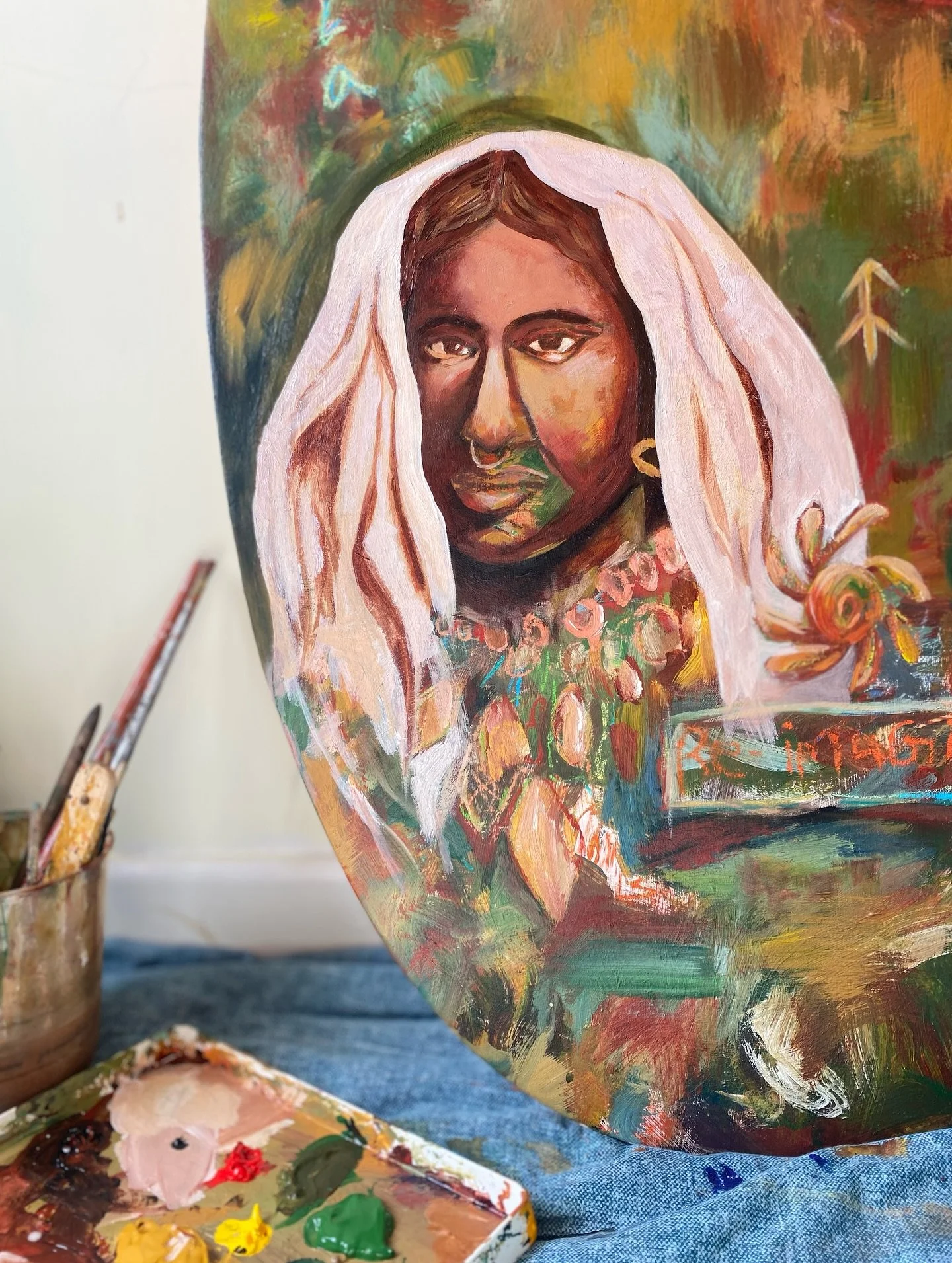 &lsquo;Re-imagining&rsquo; 
Acrylic and pastel on repurposed wood

Took me a while this one! But we got through ✨