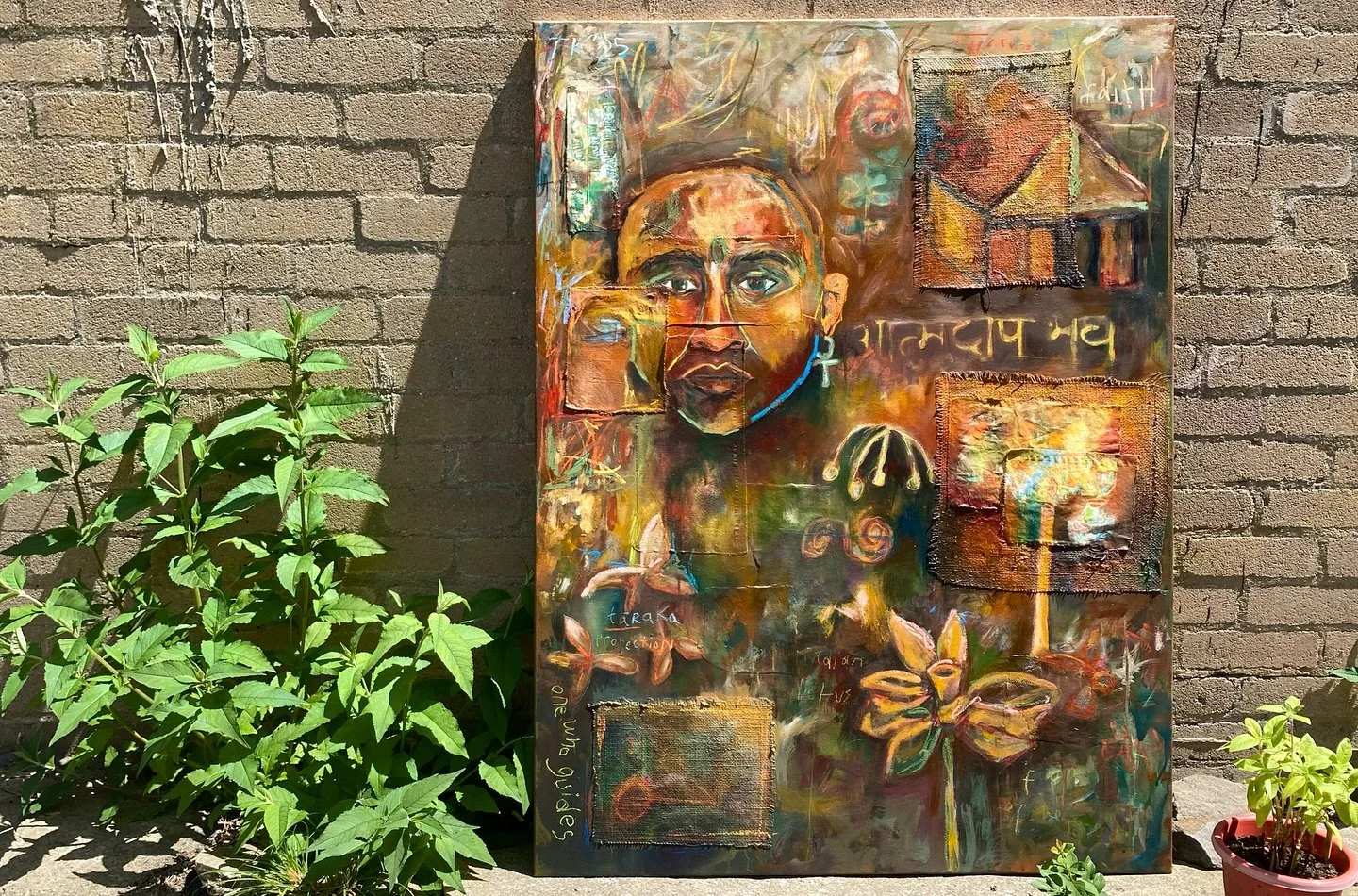 आत्मदीपो भव / Become Your Own Light 
Mixed media on canvas
