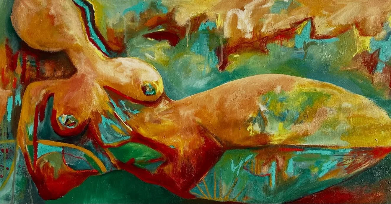 Untitled 
Oil pastel, acrylic and spray paint on canvas 

My neighbours gasped when they saw this ooop sorry x