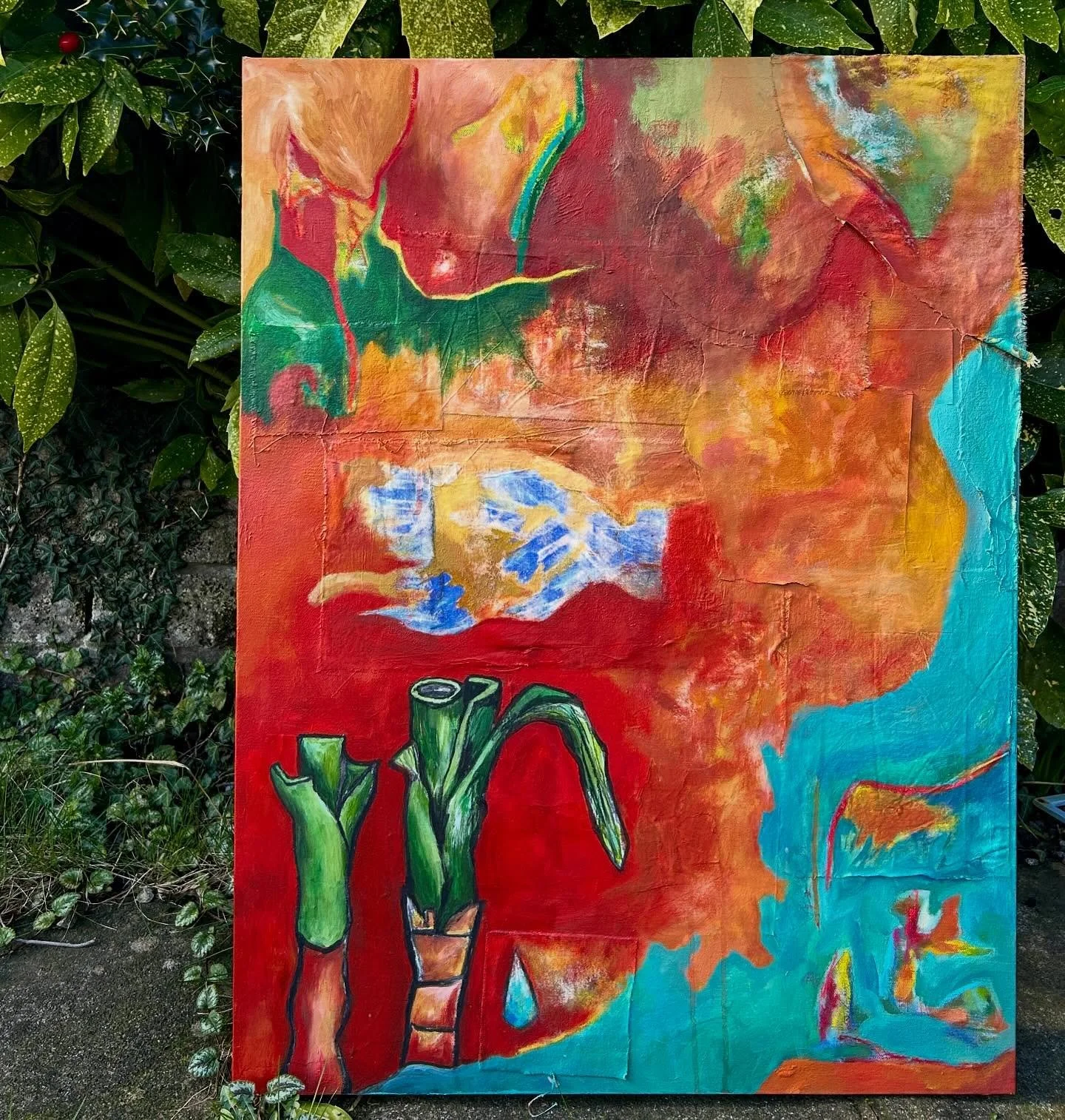 &lsquo;echoes: the way land remembers&rsquo; 
mixed media on canvas