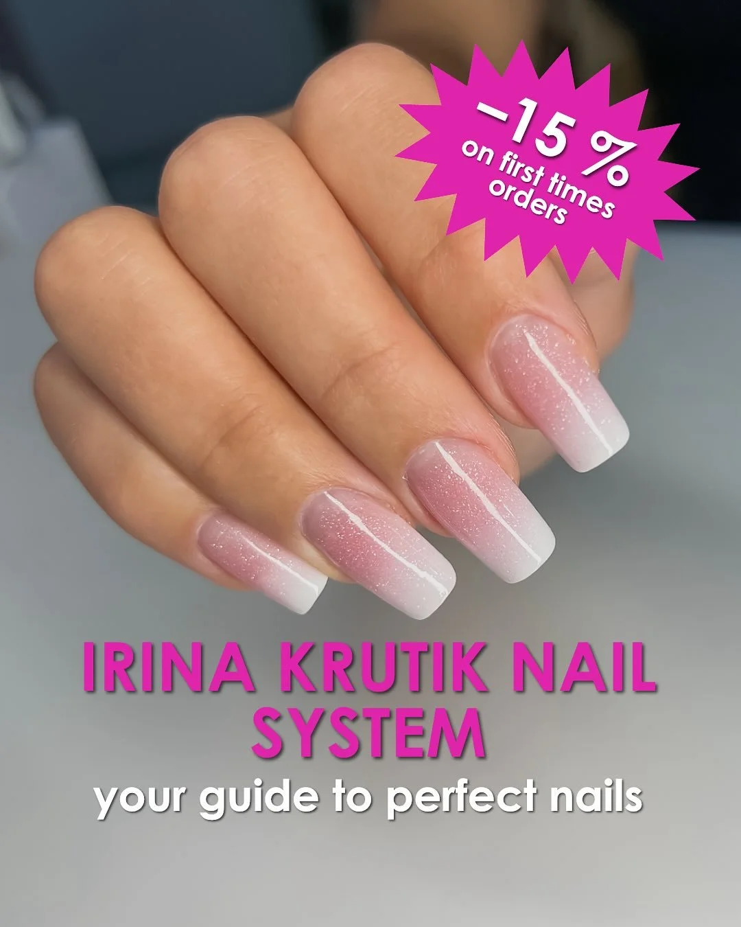 Irina Krutik Nail Systems - Your Guide to Perfect Nails

All your nail needs fulfilled: 
💅Gel Nail Polishes in 5 collections and over 25 shades!
💅Builder Polishes in 2 collections and 12 unique shades!
💅Tops, Bases and Nail Prep products that meet
