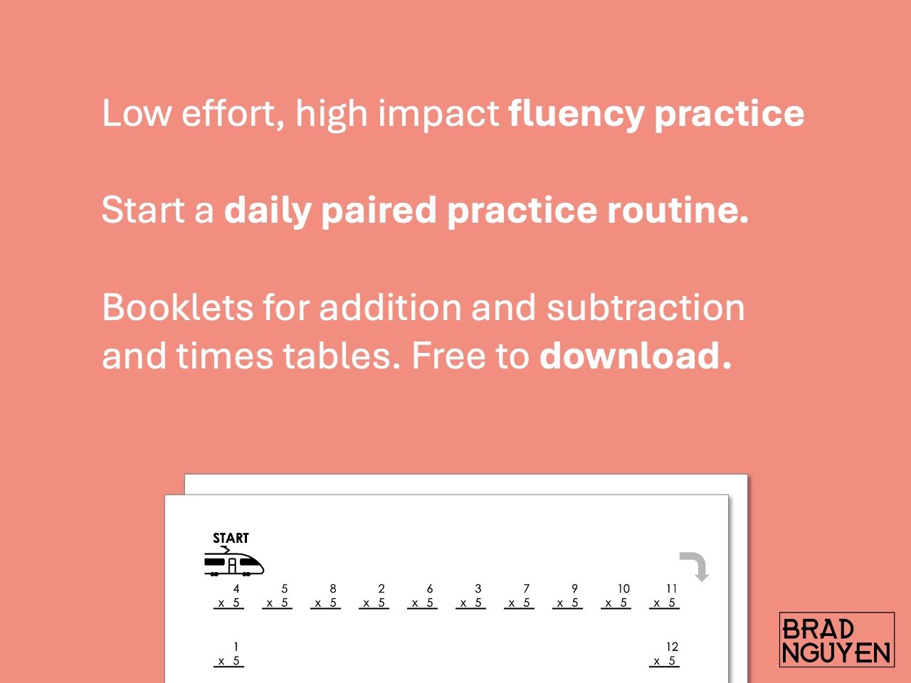 FREE RESOURCE: Booklets for building fact fluency using paired practice
