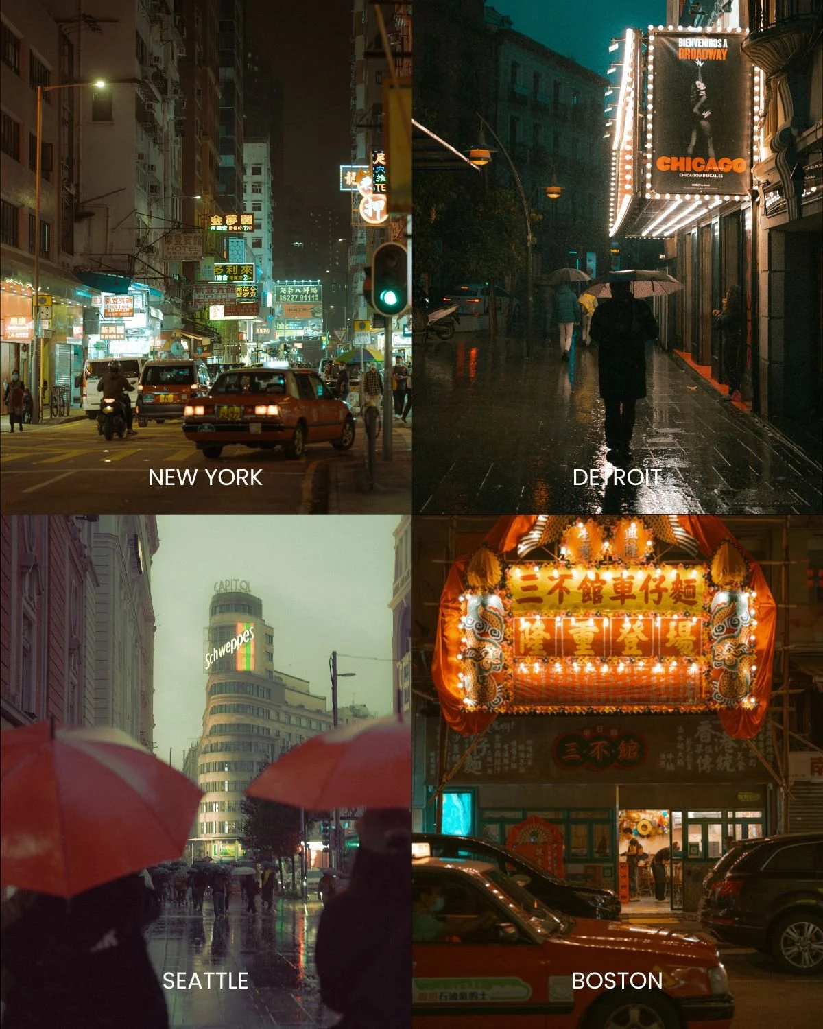 Before and after street photography edit using the Master Collection cinematic Lightroom presets by EJDuran, featuring authentic film emulation, moody urban color grading, and custom halation effects