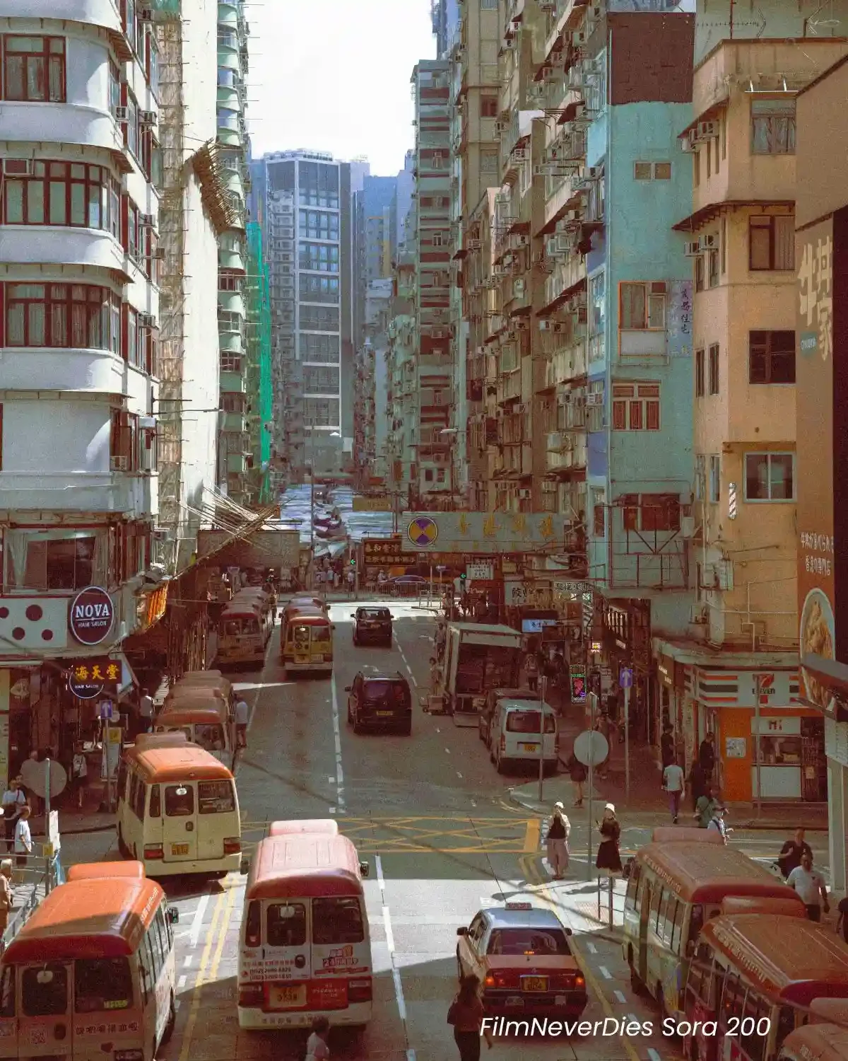 Comparison of Reflx Lab 800T and FilmNeverDies Suibo 500T film look presets on night street photography.