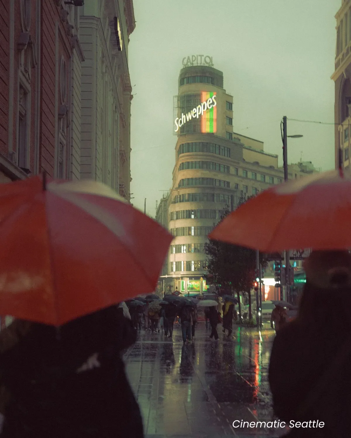 Cinematic New York Lightroom preset with moody green tones on a rainy street photography shot