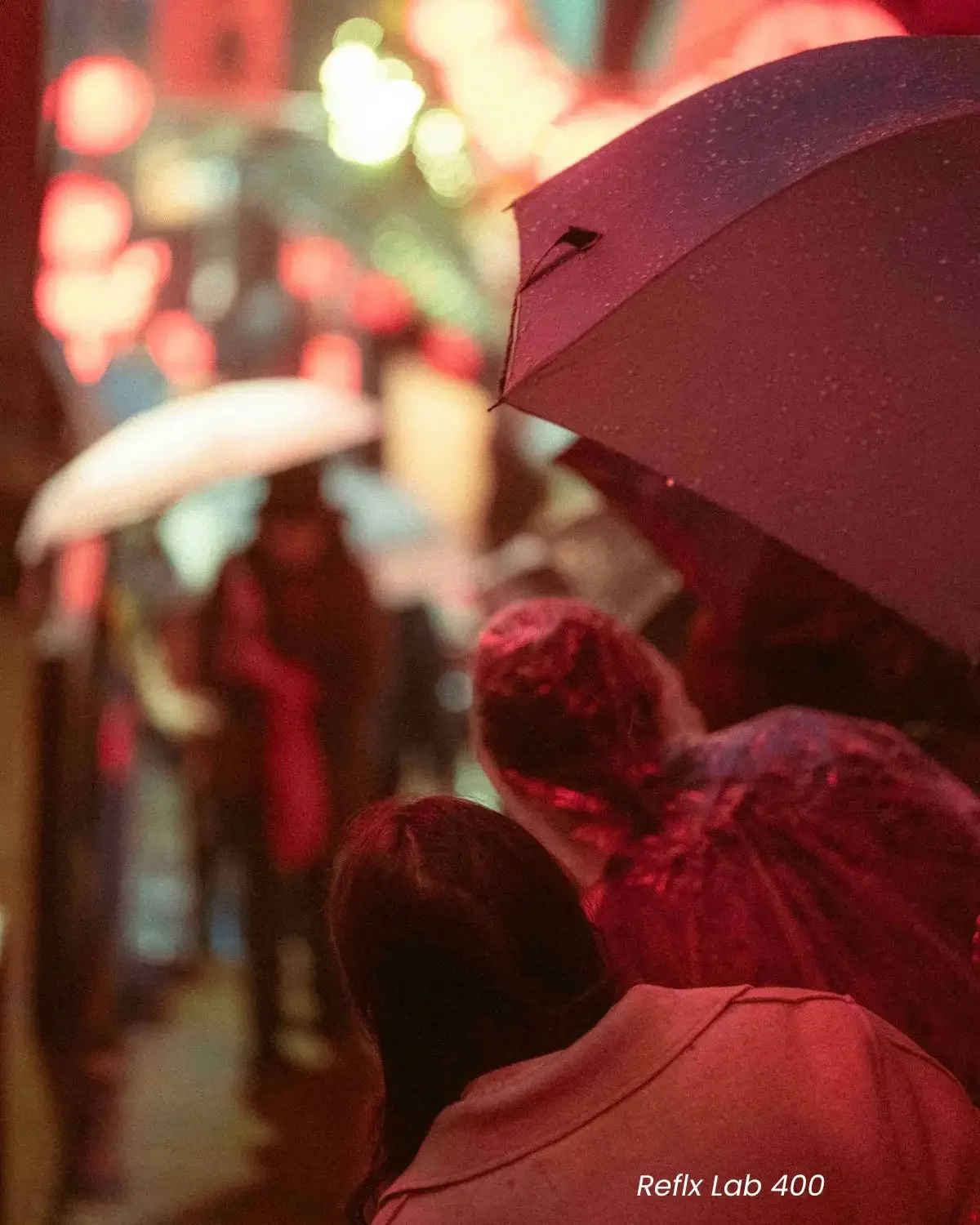 Comparison of Reflx Lab 800T and FilmNeverDies Suibo 500T film look presets on night street photography.