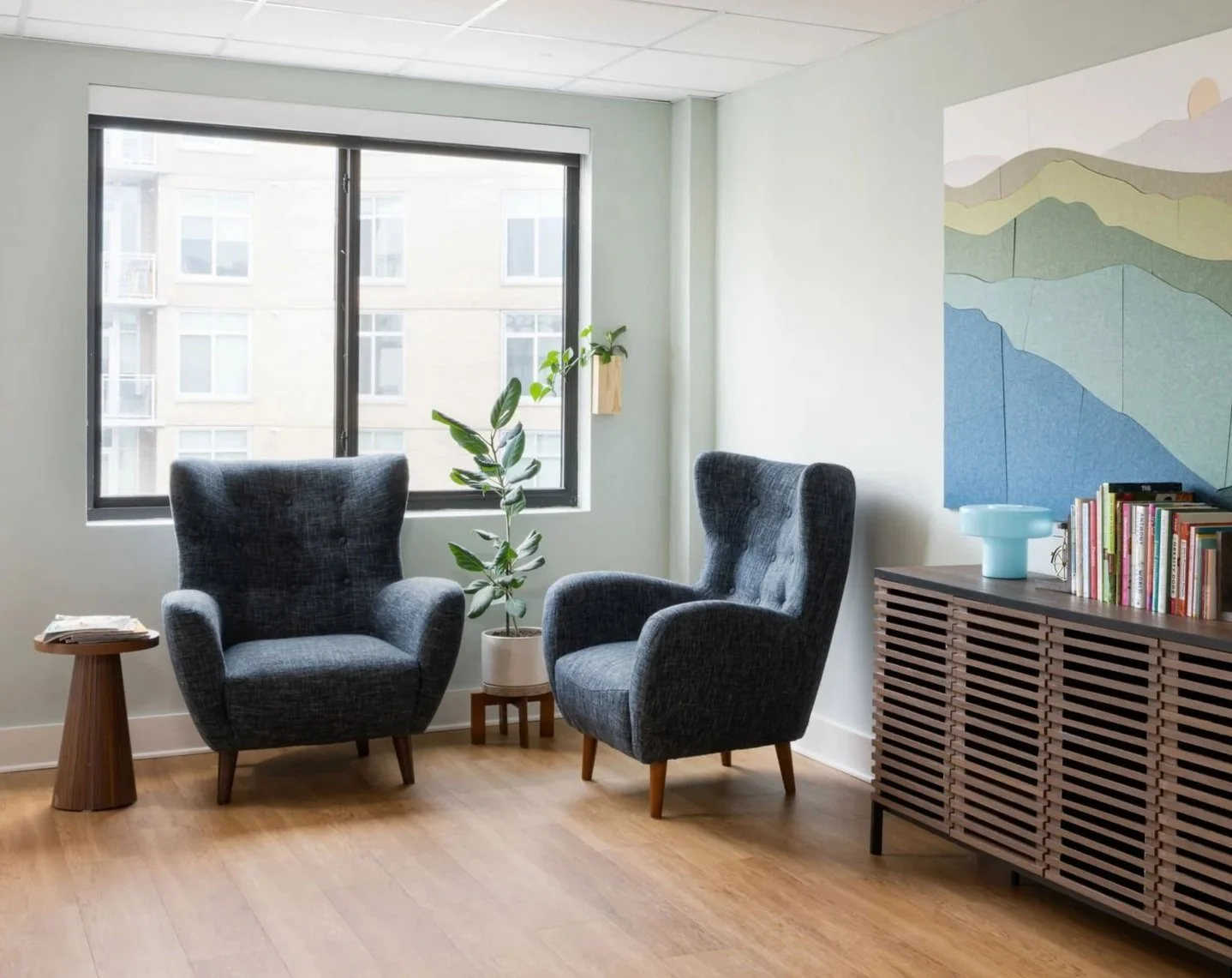 Stethoscope on a tufted bench