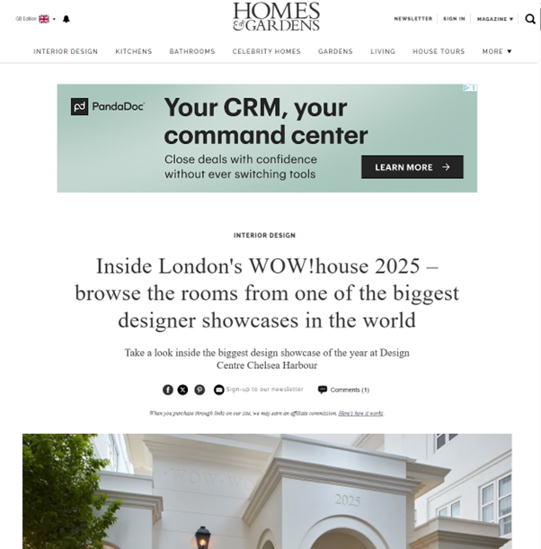 Homes & Gardens, Inside London's WOW!house 2025 - browse the rooms from one of the biggest designer showcases in the world, June 25