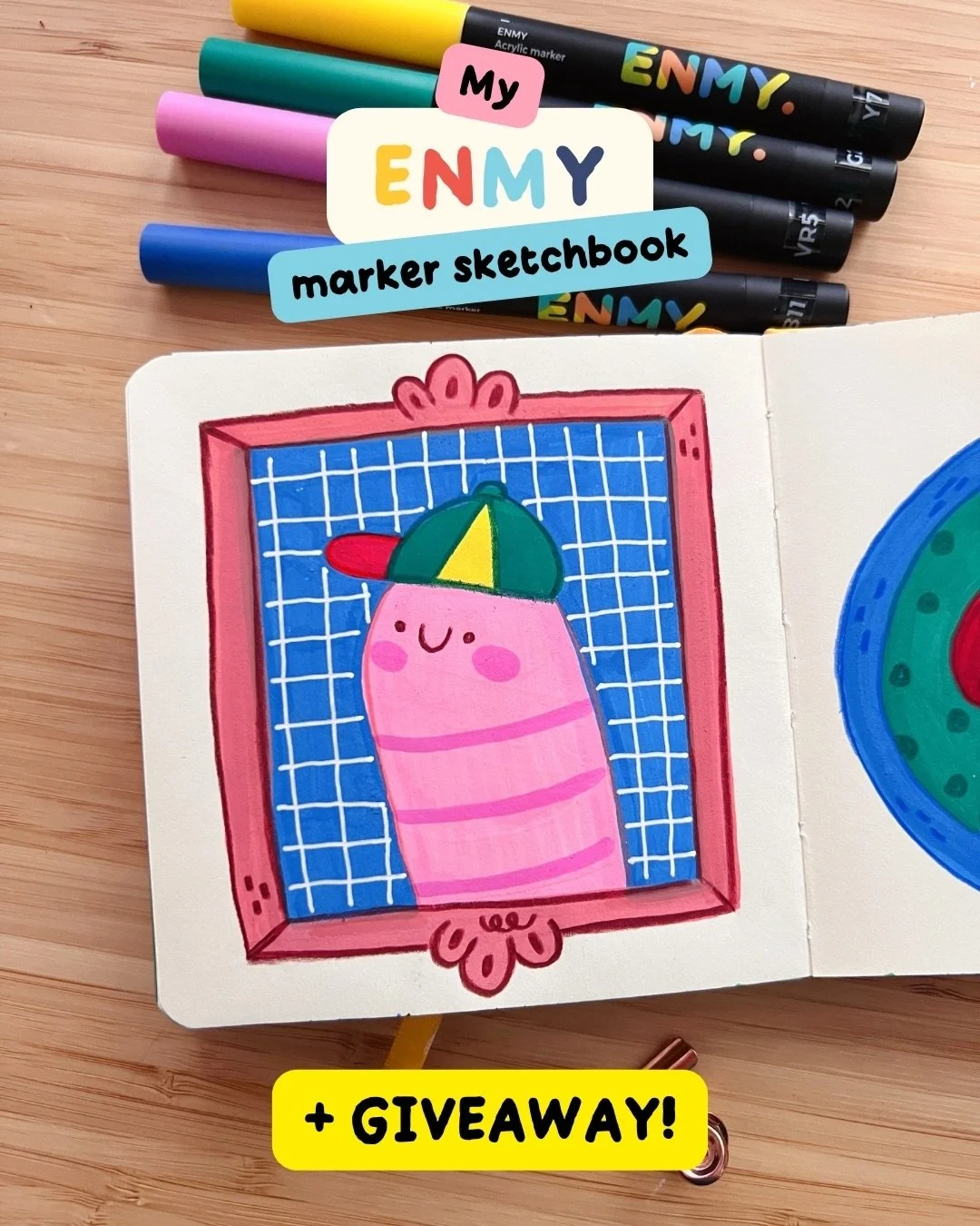 Lately I've had the pleasure of trying out ENMY's acrylic markers, so I thought I'd show you all the drawings they've helped me create. In this carousel you'll find a peek inside my coloured sketchbook, but that's not all.
ENMY is kind enough to send