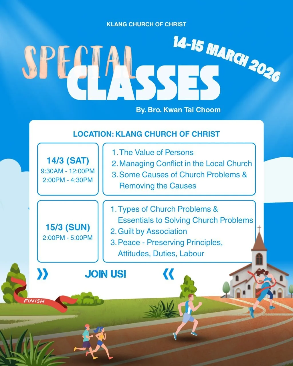 INVITATION TO KLANG CHURCH SEMINAR ON SCRIPTURALLY HANDLING CHURCH ISSUES AND CONFLICTS 
