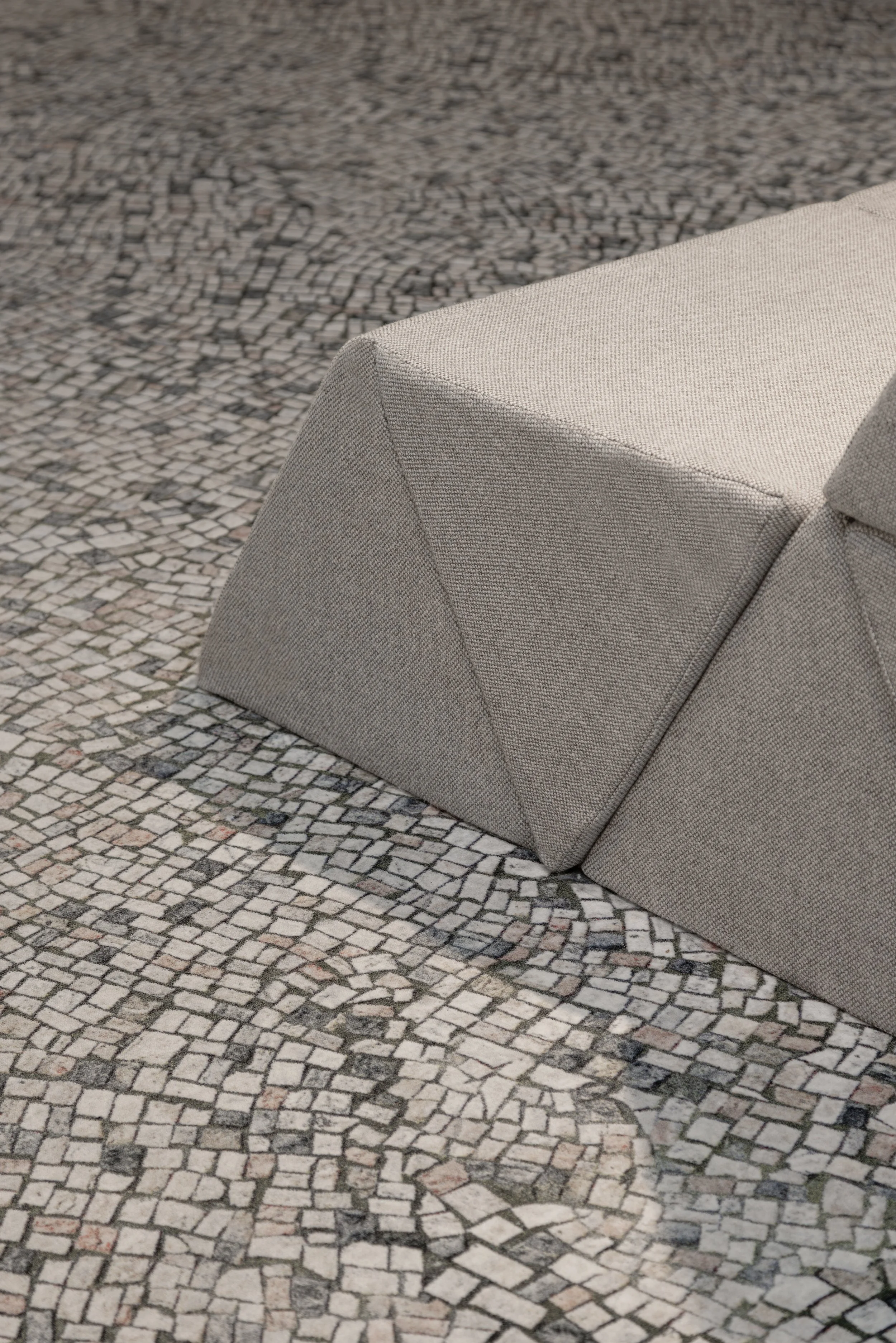 Close-up of a Milano Mosaic Carpet by Moooi, pattern design and illustration project by Automne Studio.