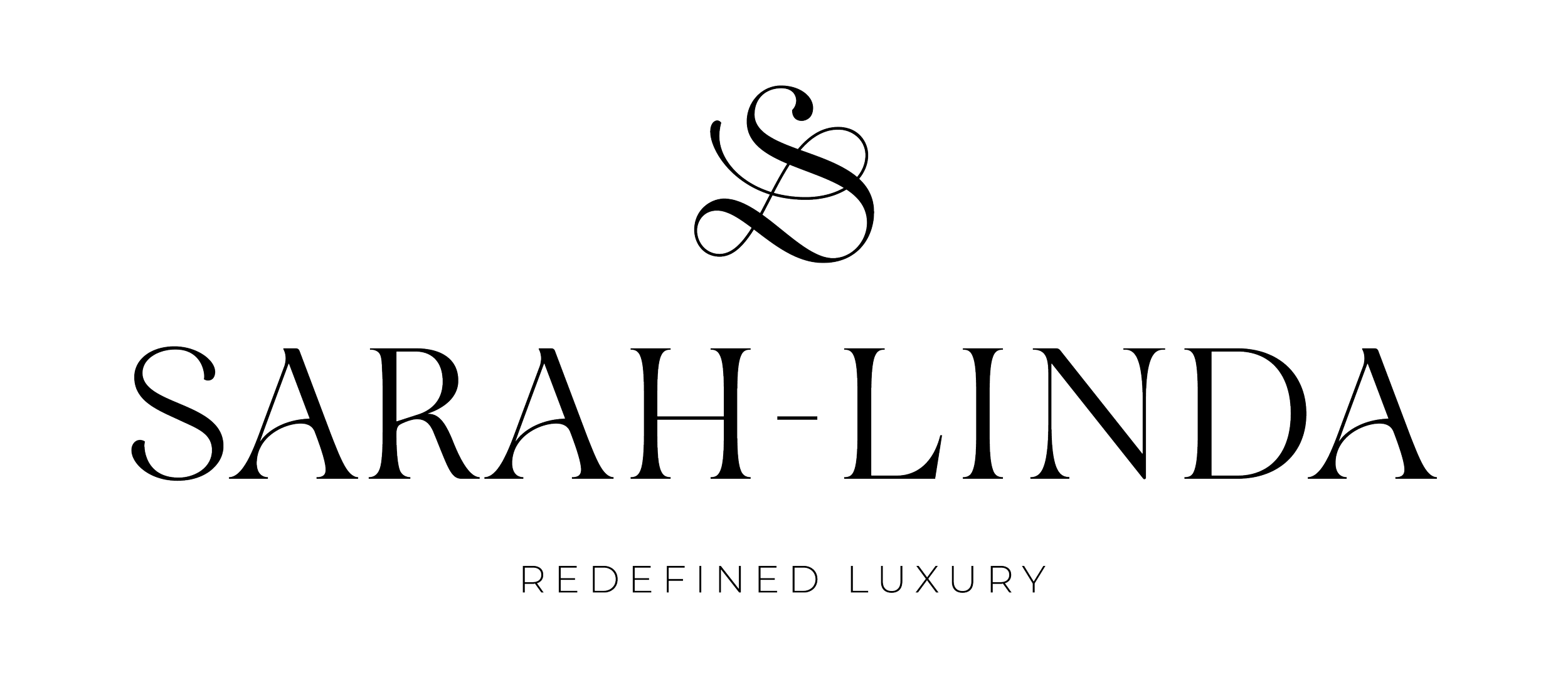Sarah Linda luxury brand logo with monogram and the tagline “Redefined Luxury”, Sarah-Linda, sensual tableware, branding, web design and editorial project by Automne Studio.
