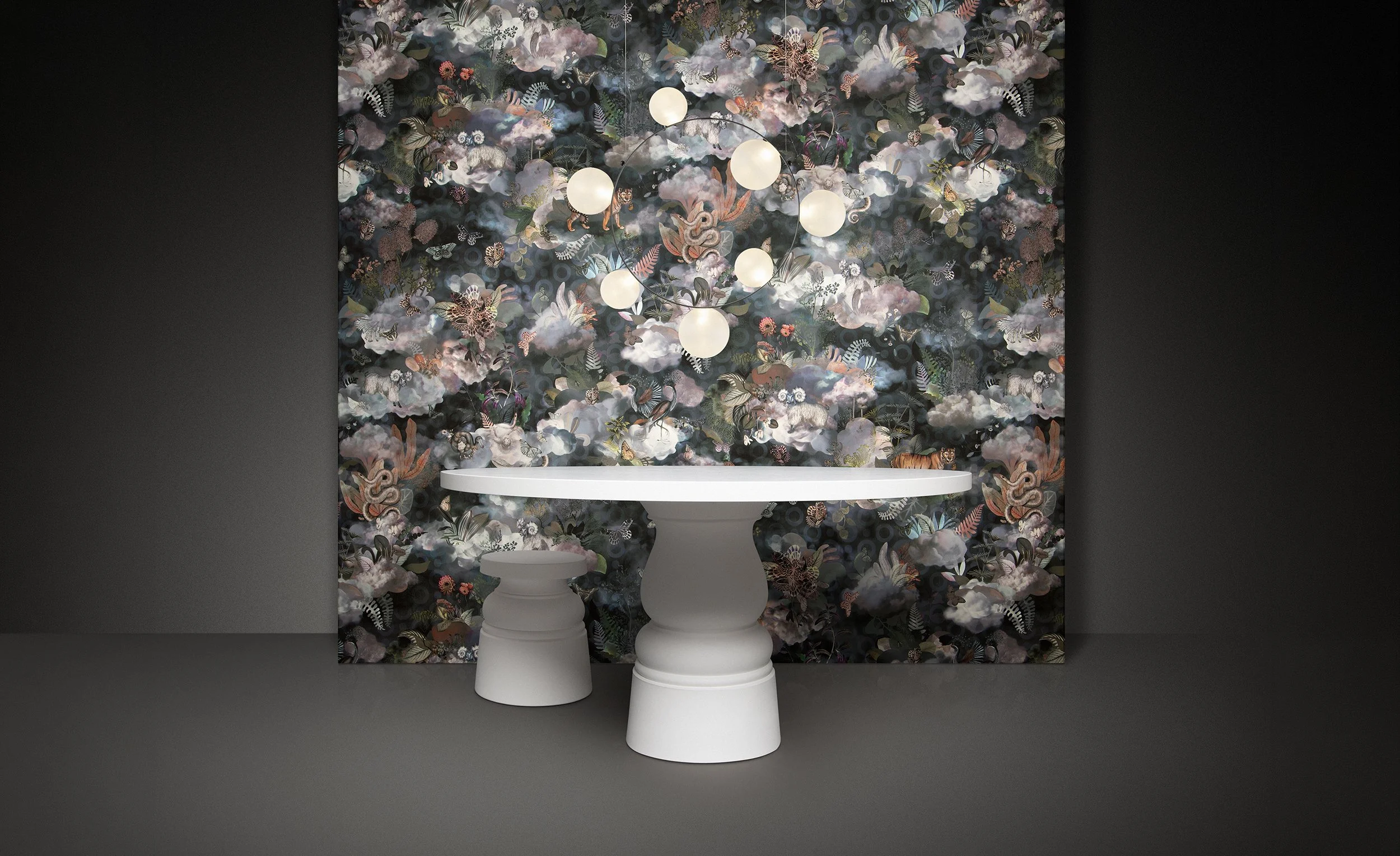 Pattern Memento Moooi Medley Dusk, Extinct Animals family, illustration and visual identity by Automne Studio.