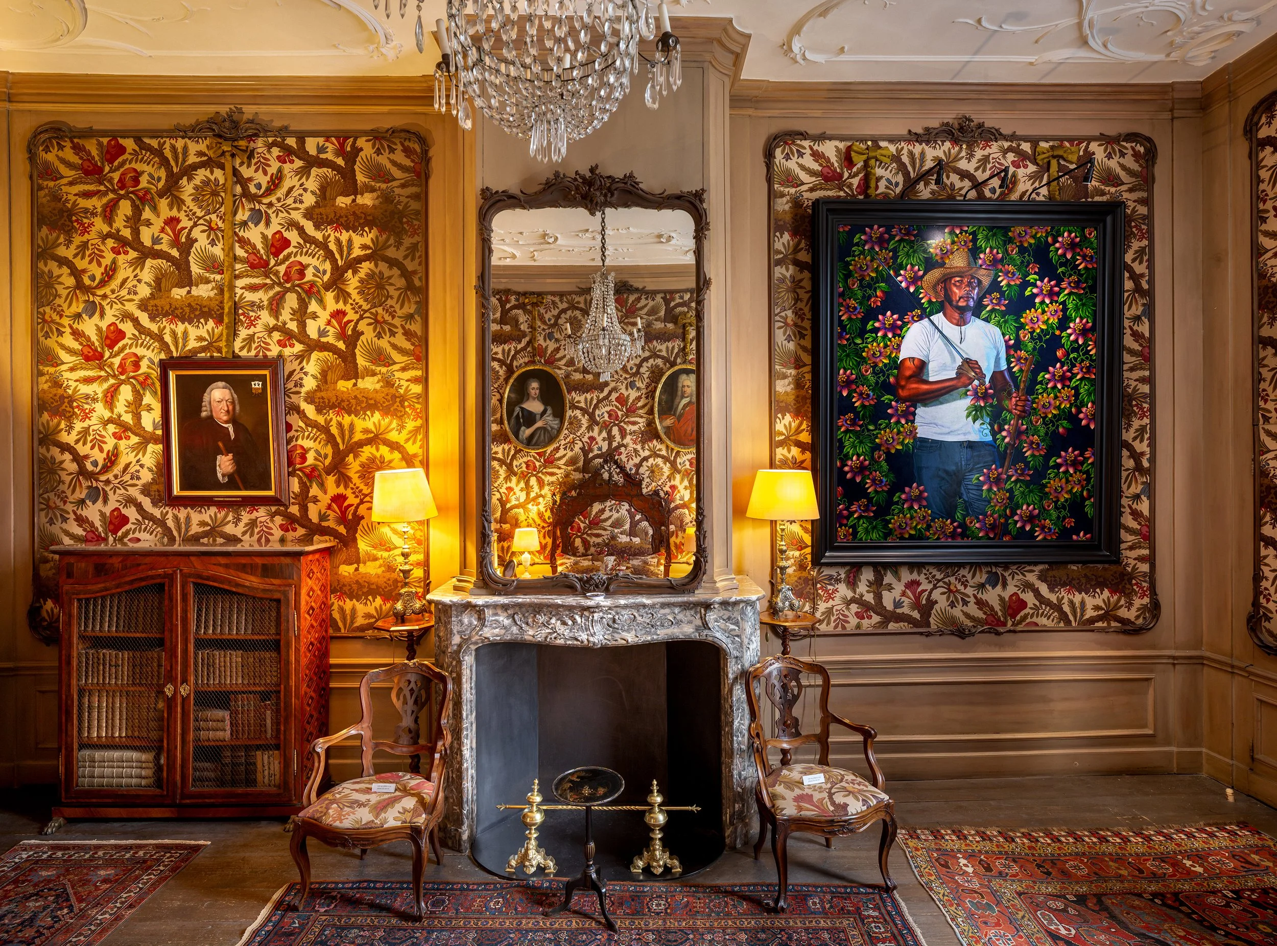 The Flourish exhibition by Kehinde Wiley at Museum Van Loon in Amsterdam, poster illustration and pattern by Automne Studio.