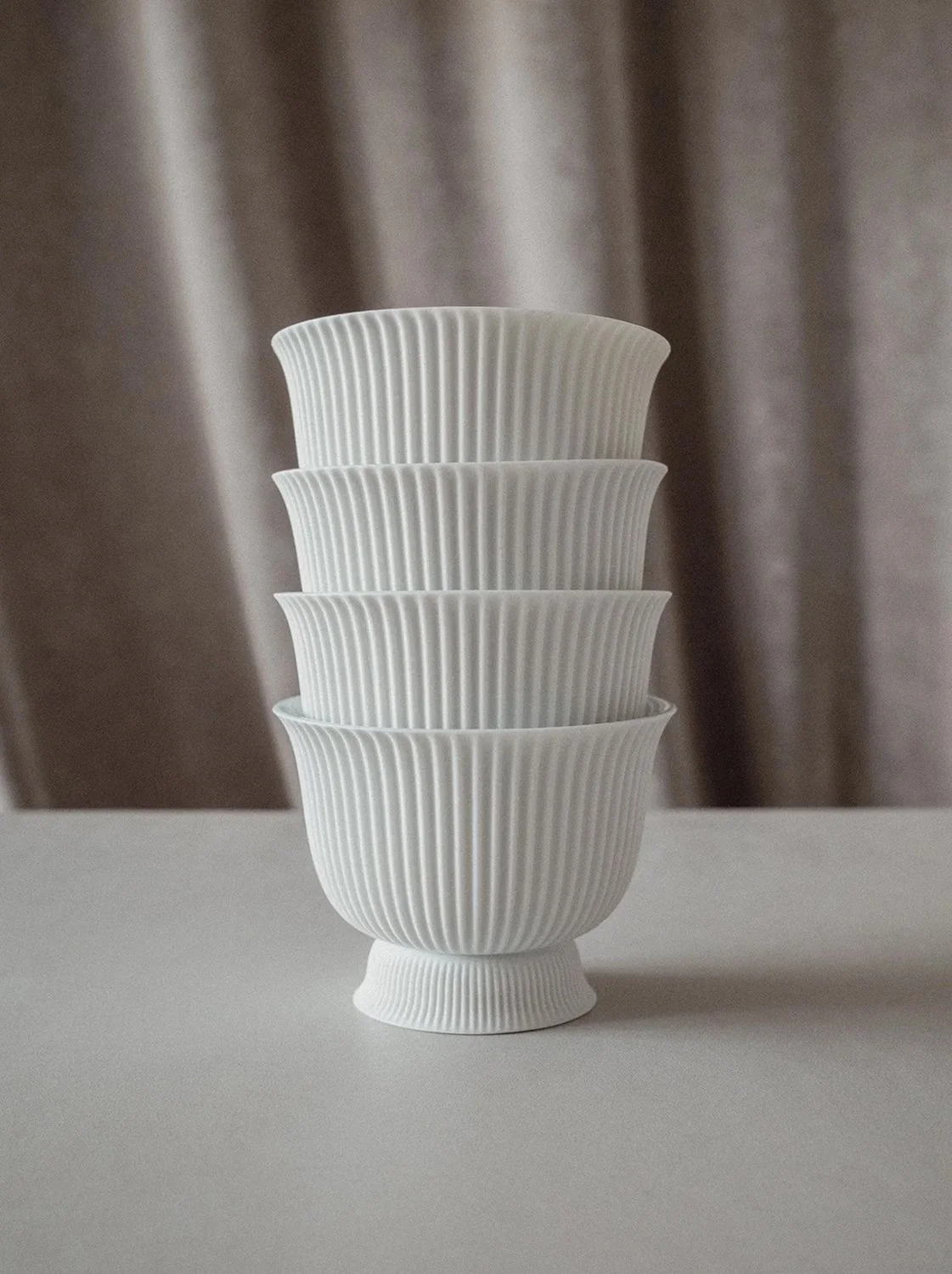 White Eros cups, Sarah-Linda, sensual tableware, branding, web design and editorial project by Automne Studio.