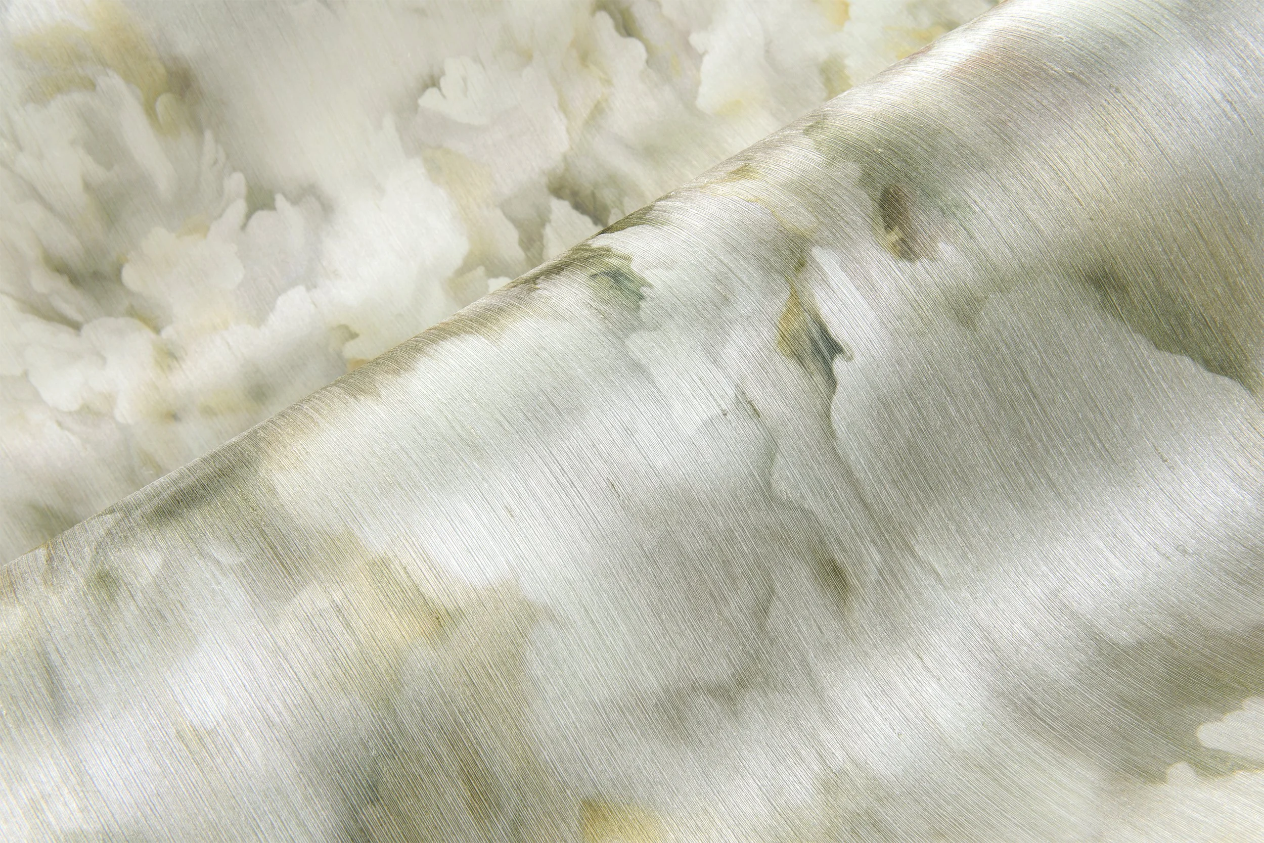 Close-up of pattern Silk Bombis, Green House Collection by Moooi, illustration and branding project by Automne Studio.