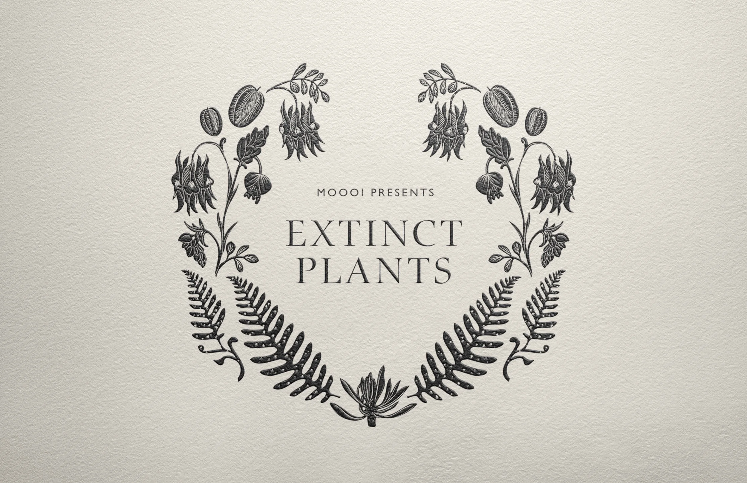 Illustration logo “Extinct Plants” for Extinct Plants Home Fragrance Collection by Moooi, illustration, packaging and visual identity by Automne Studio.