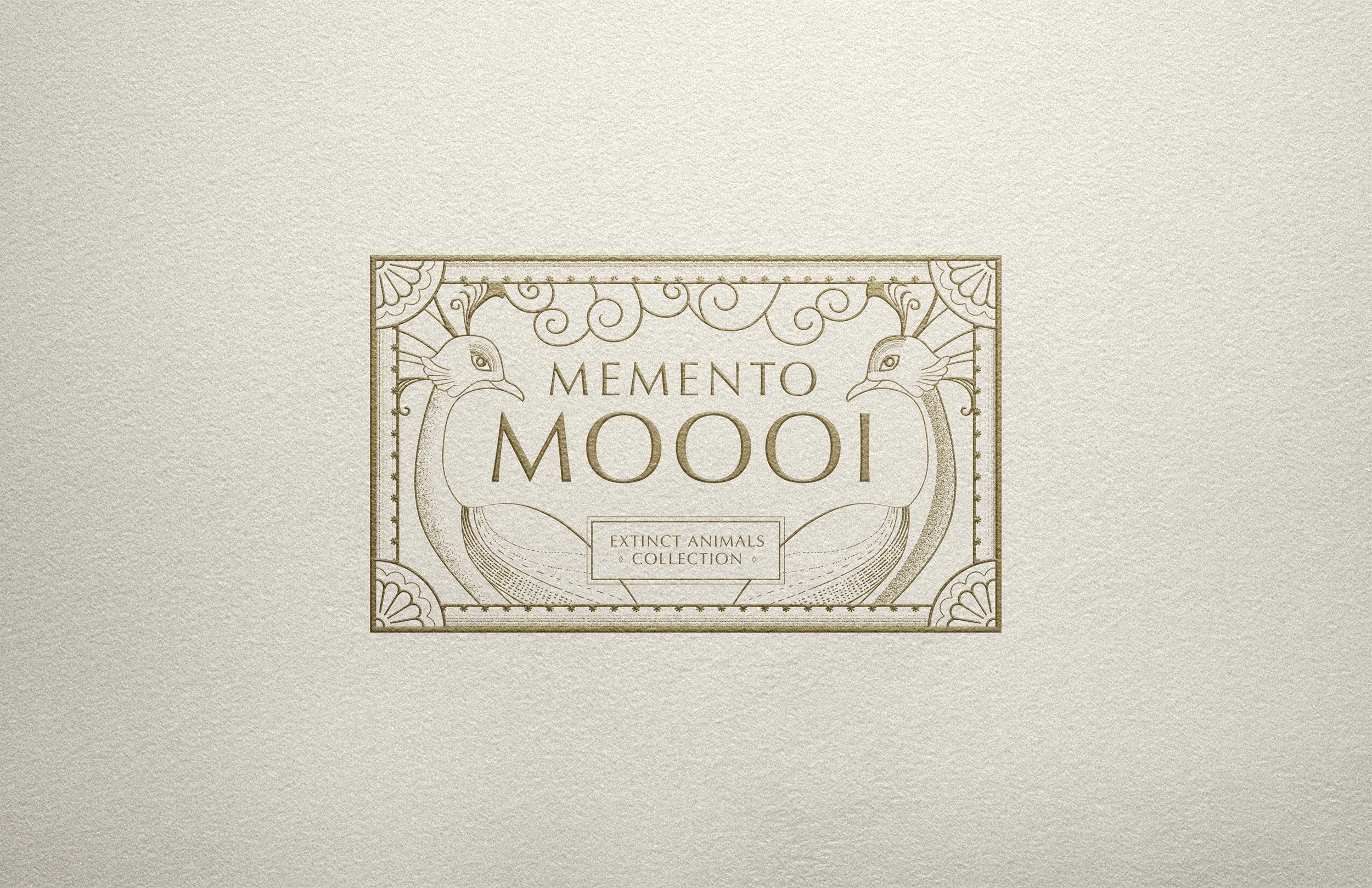 Logo Memento Moooi Medley, Extinct Animals family, illustration and visual identity by Automne Studio.