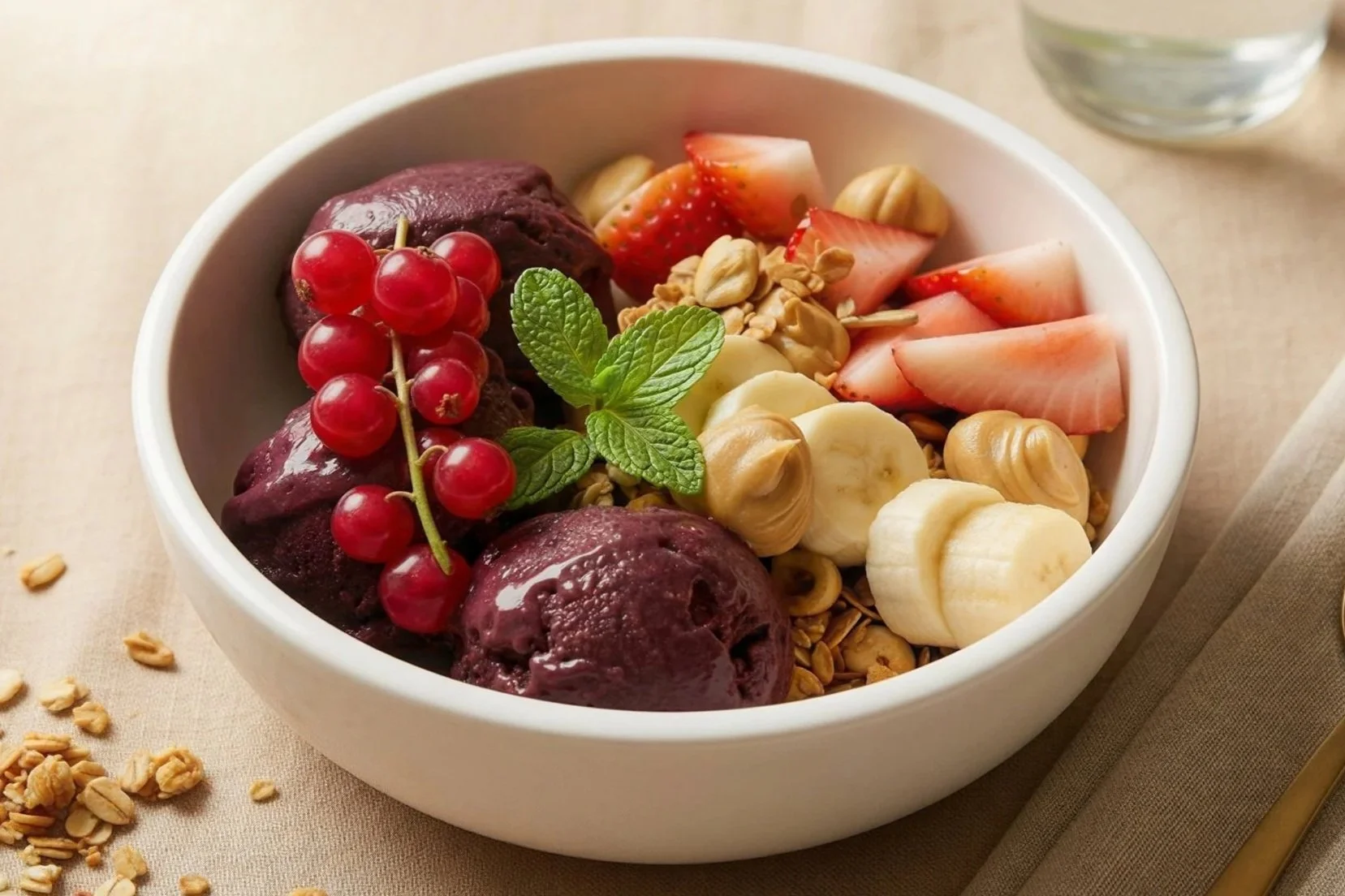 Acai bowl with peanut butter