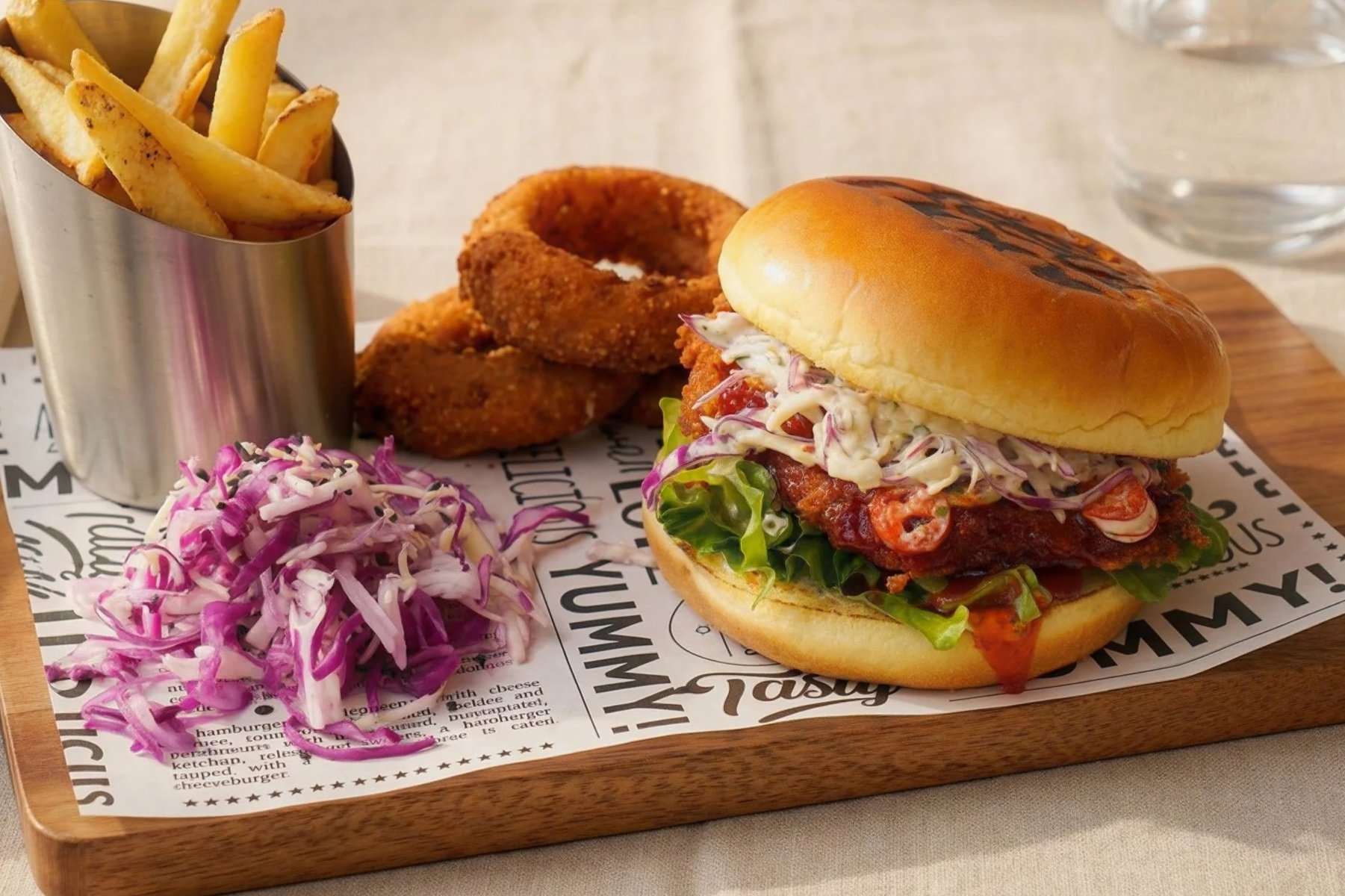 Spicy chicken burger