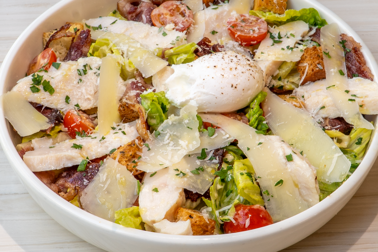 Chicken Caesar Salad served for lunch & dinner at The Red Door