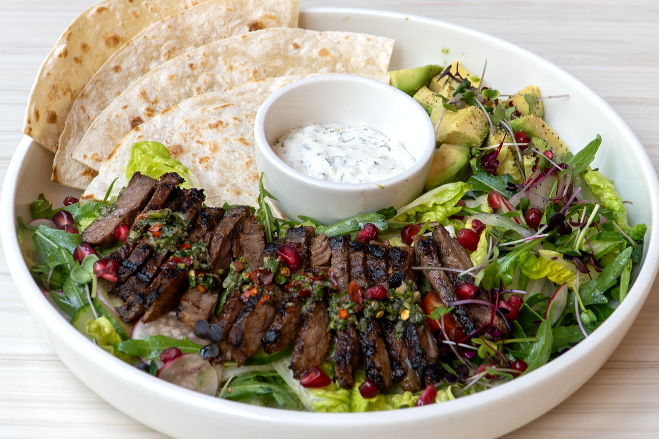 Chimichurri Steak from the LEAN menu served for lunch & dinner at The Red Door