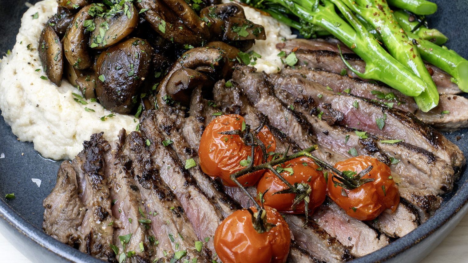 Steak & Mushroom from the LEAN menu served for lunch & dinner at The Red Door