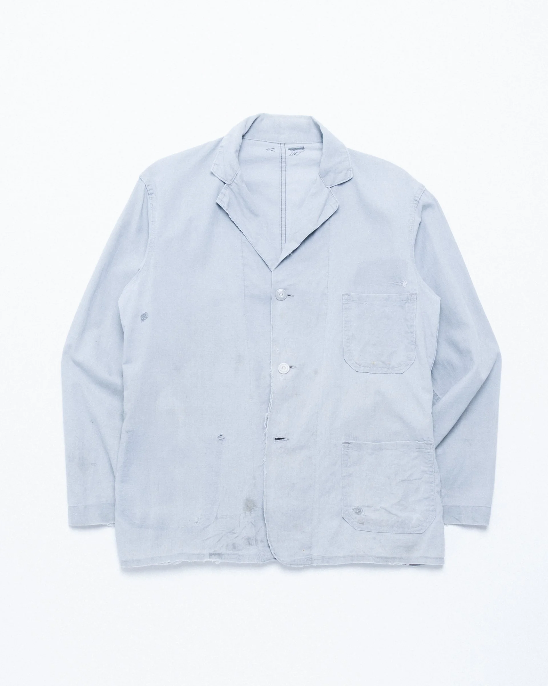 1950's Size Medium Distressed Linen Work Chore Jacket