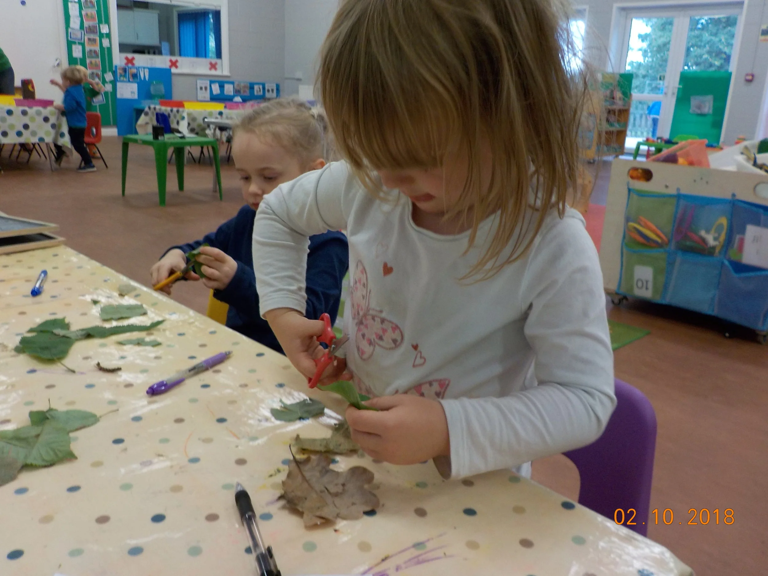 Practising our scissor skills