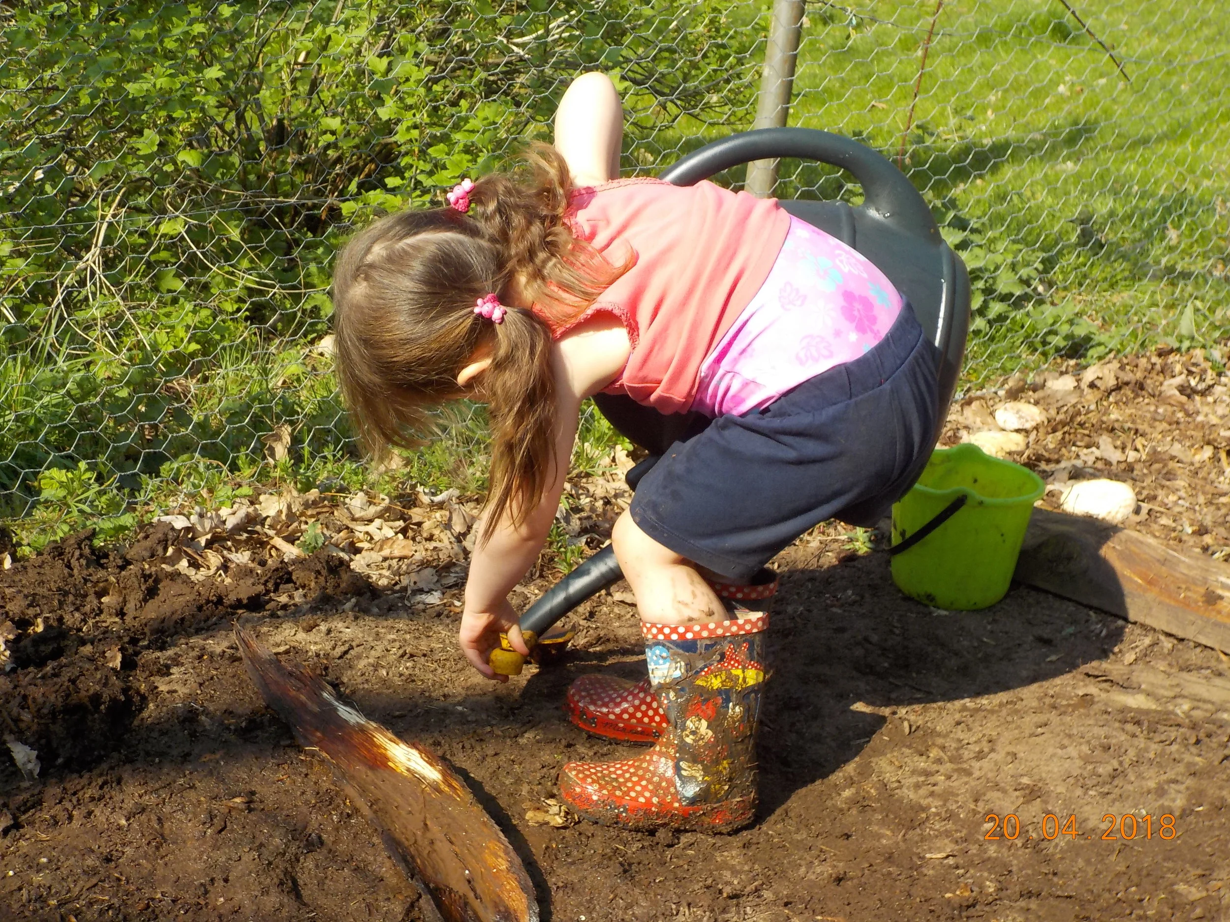 Watering the veggies