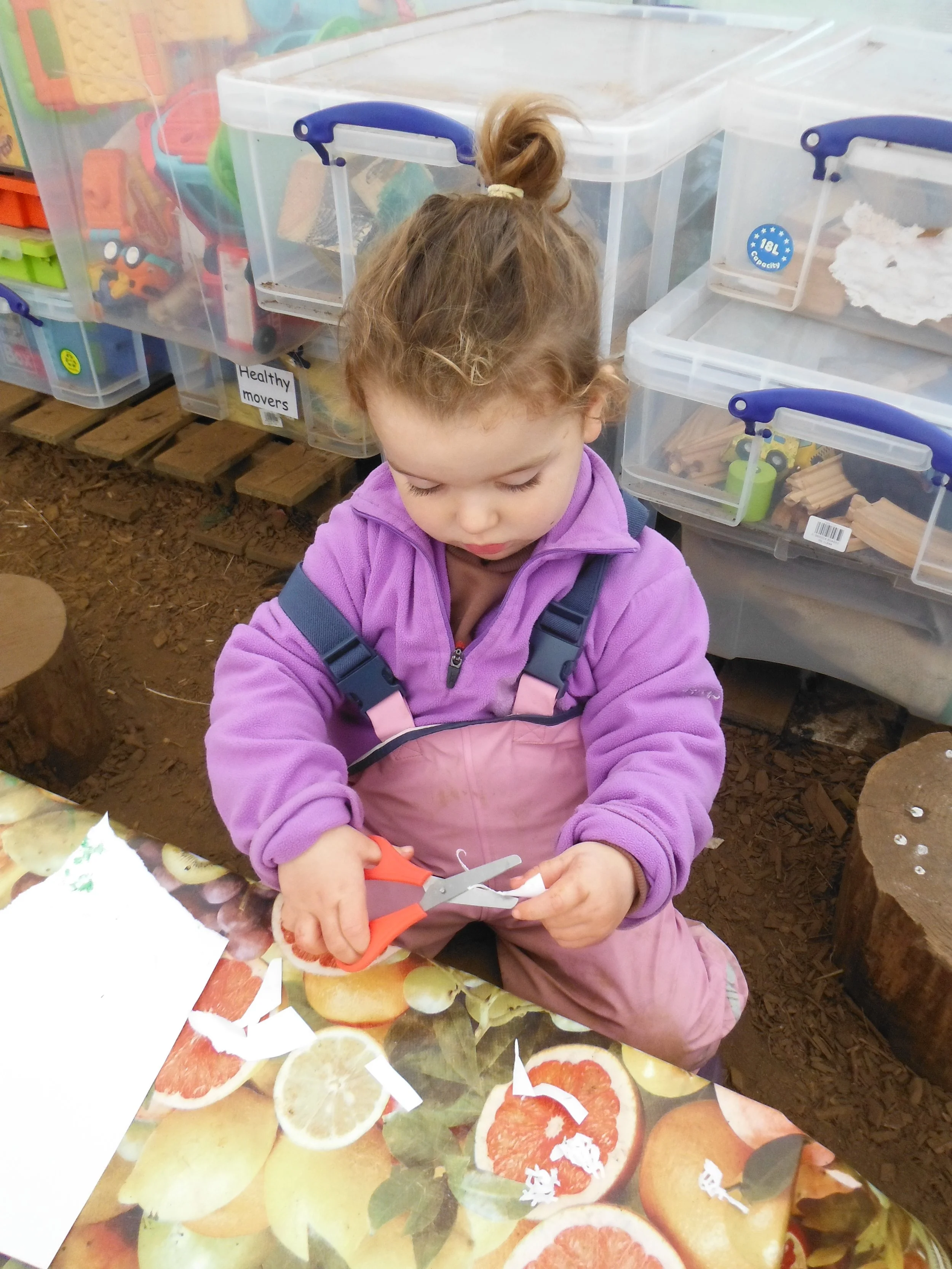 Practising scissor skills