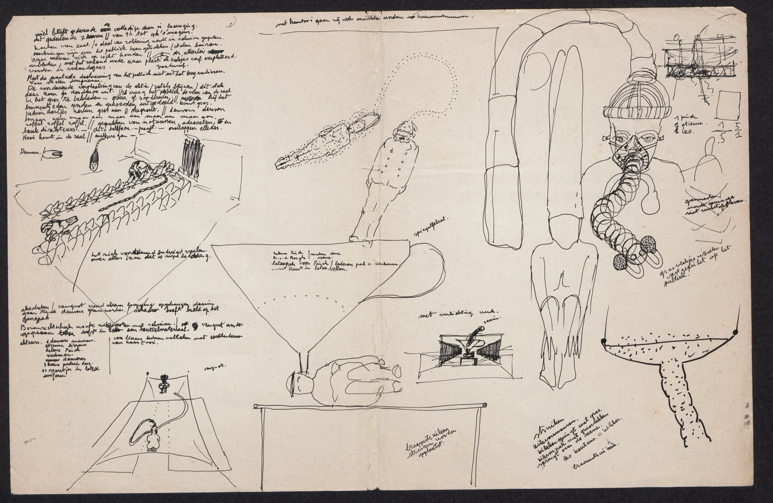 Design drawing for Clysma, Ghent, 1968.