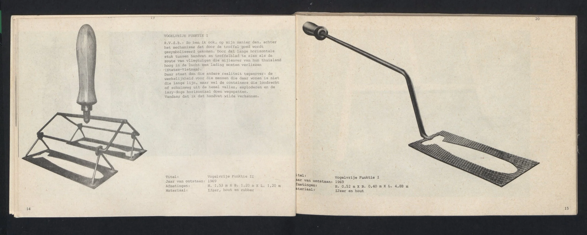 Publicatie Vogelvrij funktie I en II in publicatie Phoenix or eagle, which?, 1979.