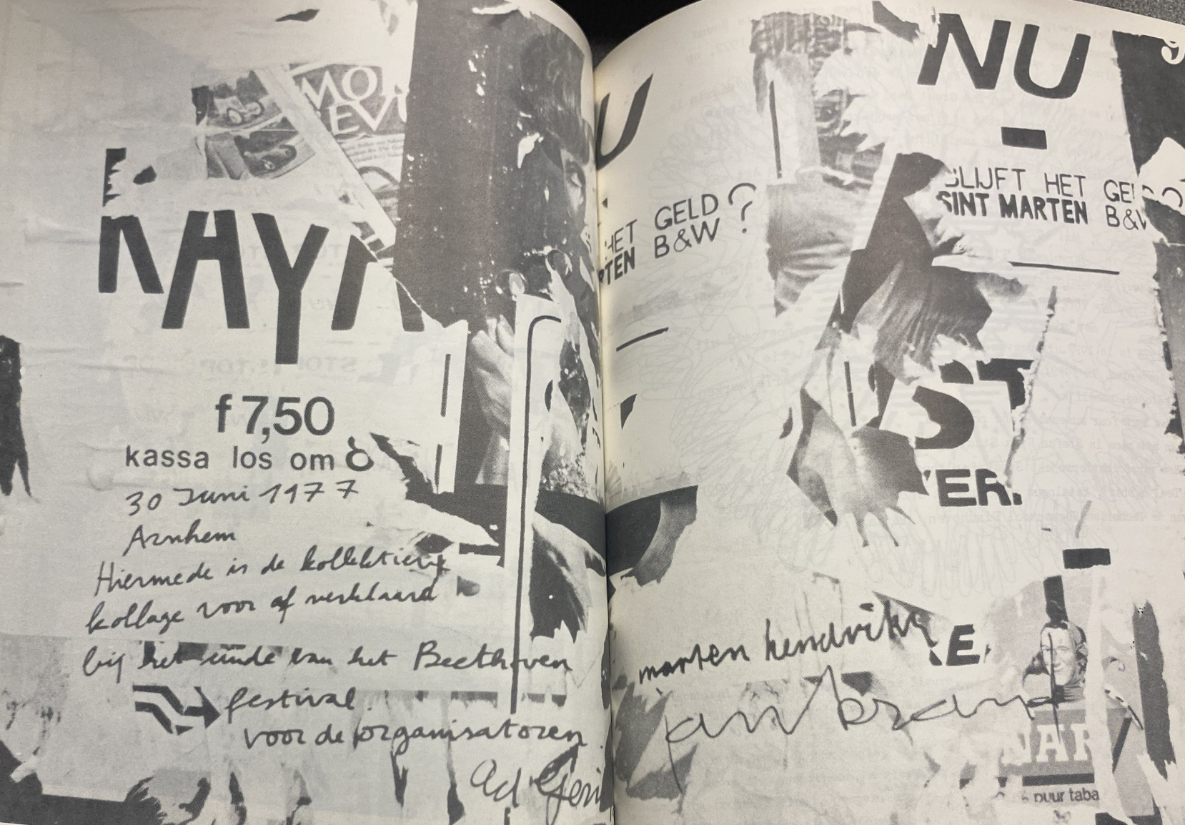 Detail Kollectieve Kollage, Arnhem, 1977. Uit publicatie Wolfsoog. 