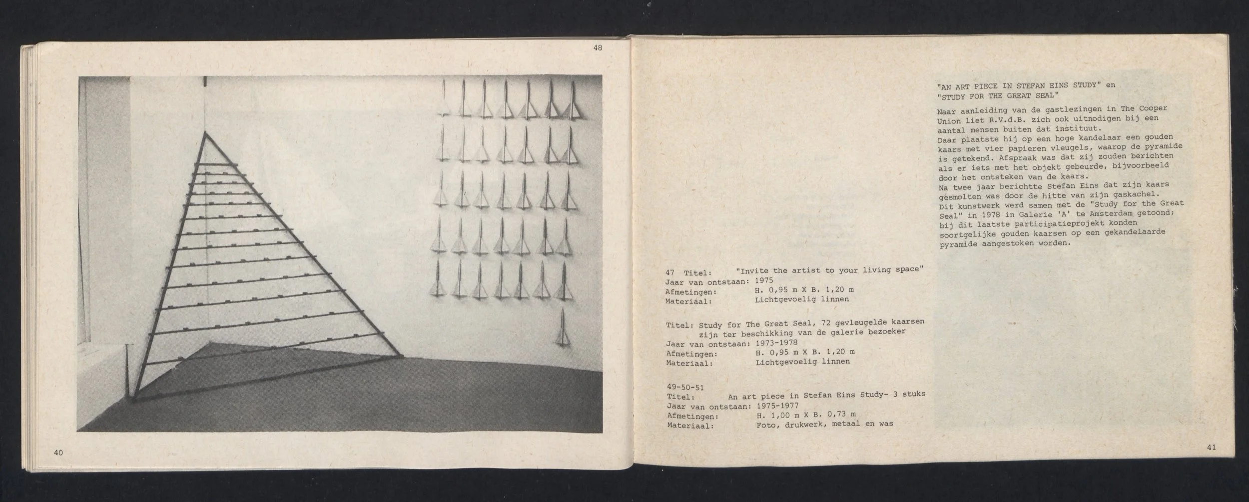 An artwork in Stefan Eins's studio, from the publication Phoenix or Eagle, Which?, 1975–1977. 