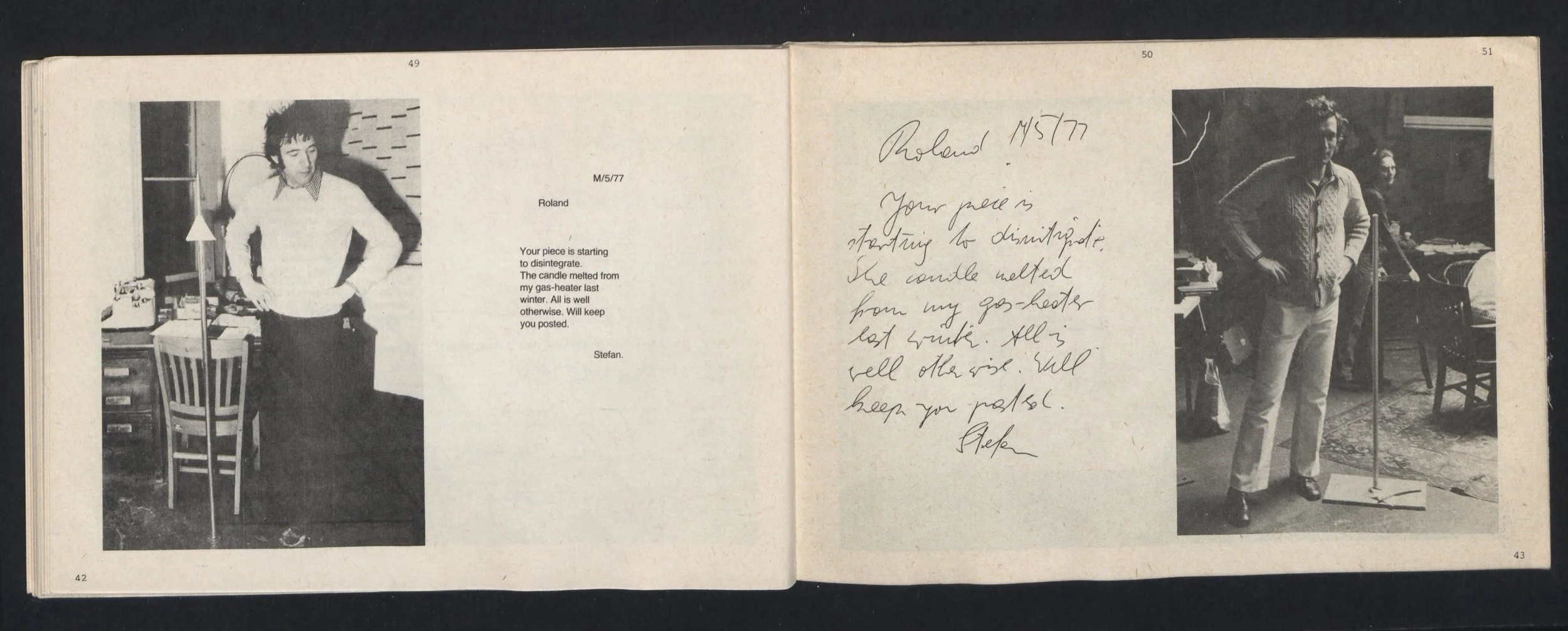 An artwork in Stefan Eins's studio, from the publication Phoenix or Eagle, Which?, 1975–1977. 