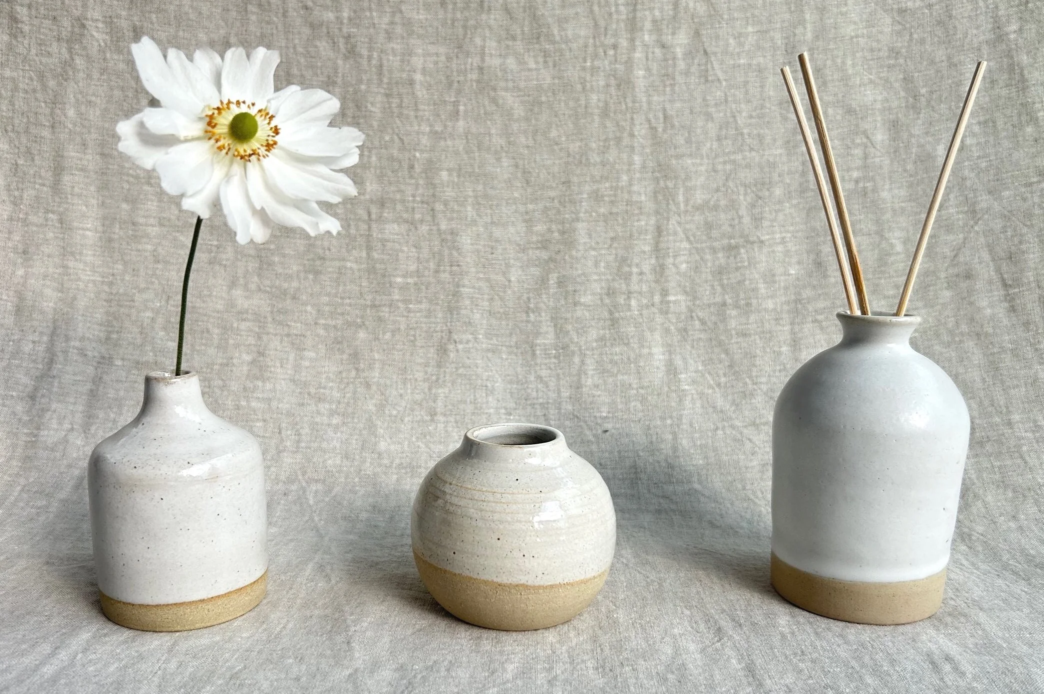 White Bud Vases