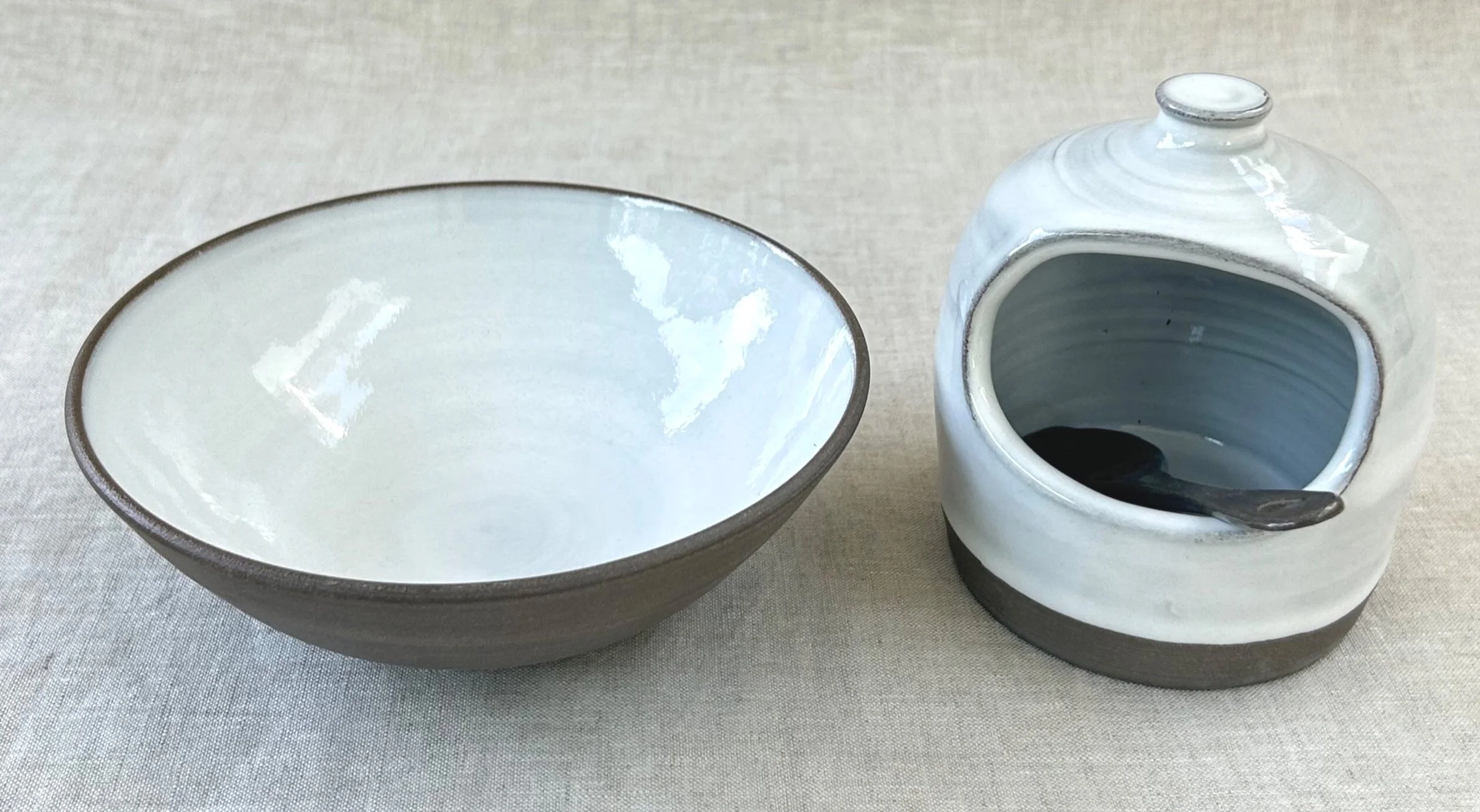 Pearl white on chocolate clay