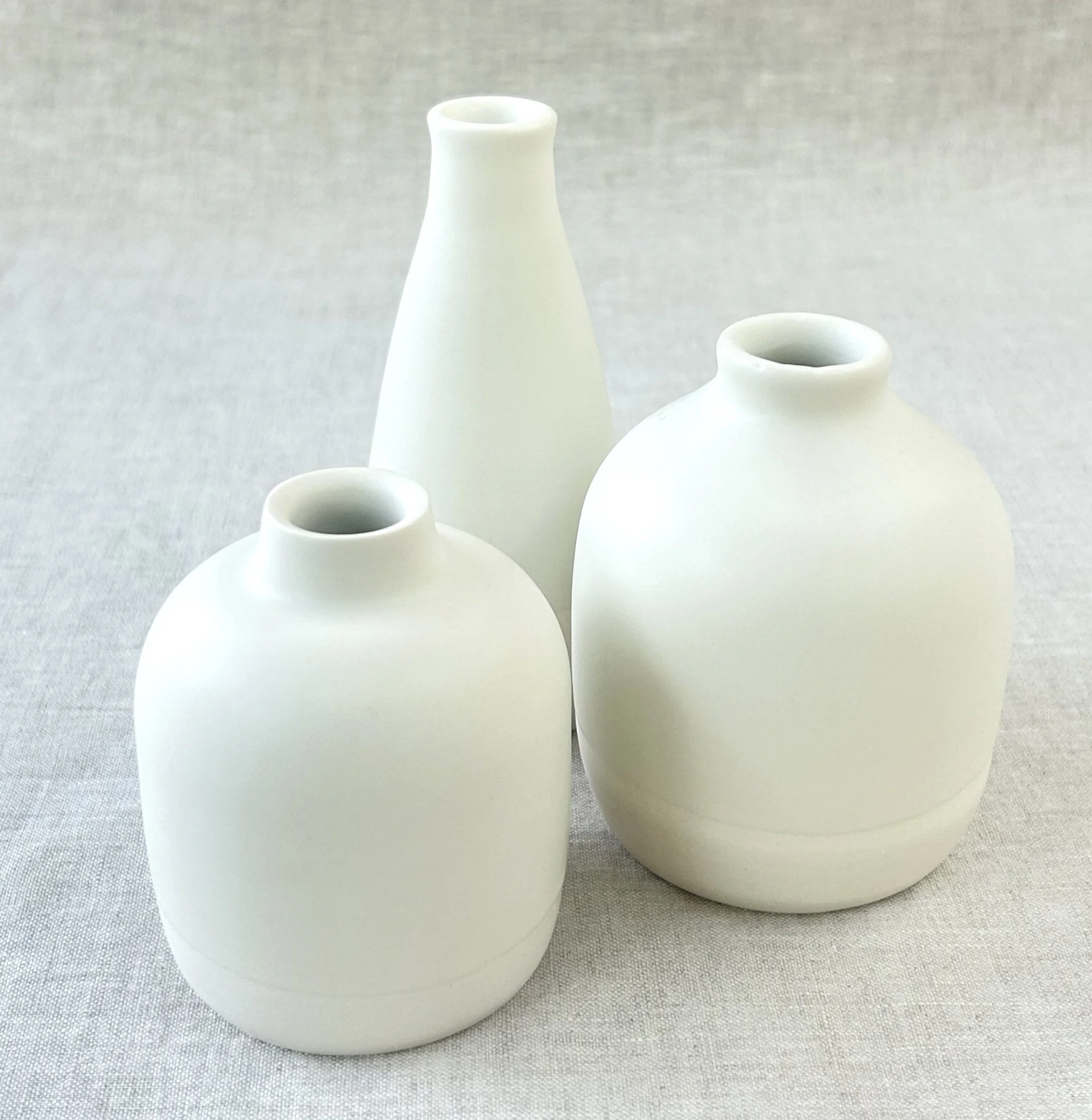 Satin White Bud Vases