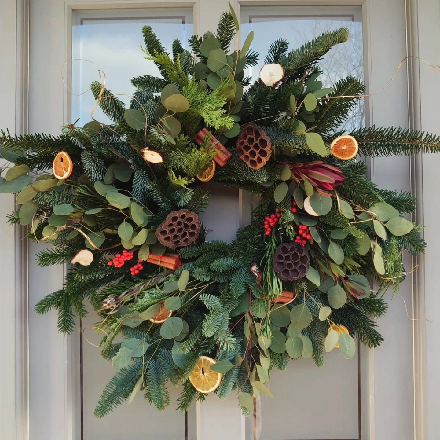 Our Sara has been making her usual magic with our Christmas wreaths and they are beung delivered this week! 

'Traditional' and 'Touch of Frost' 

Feeling very festive and the whole office is filled with the scent of pine 😊🌲

Big thank you to @tria