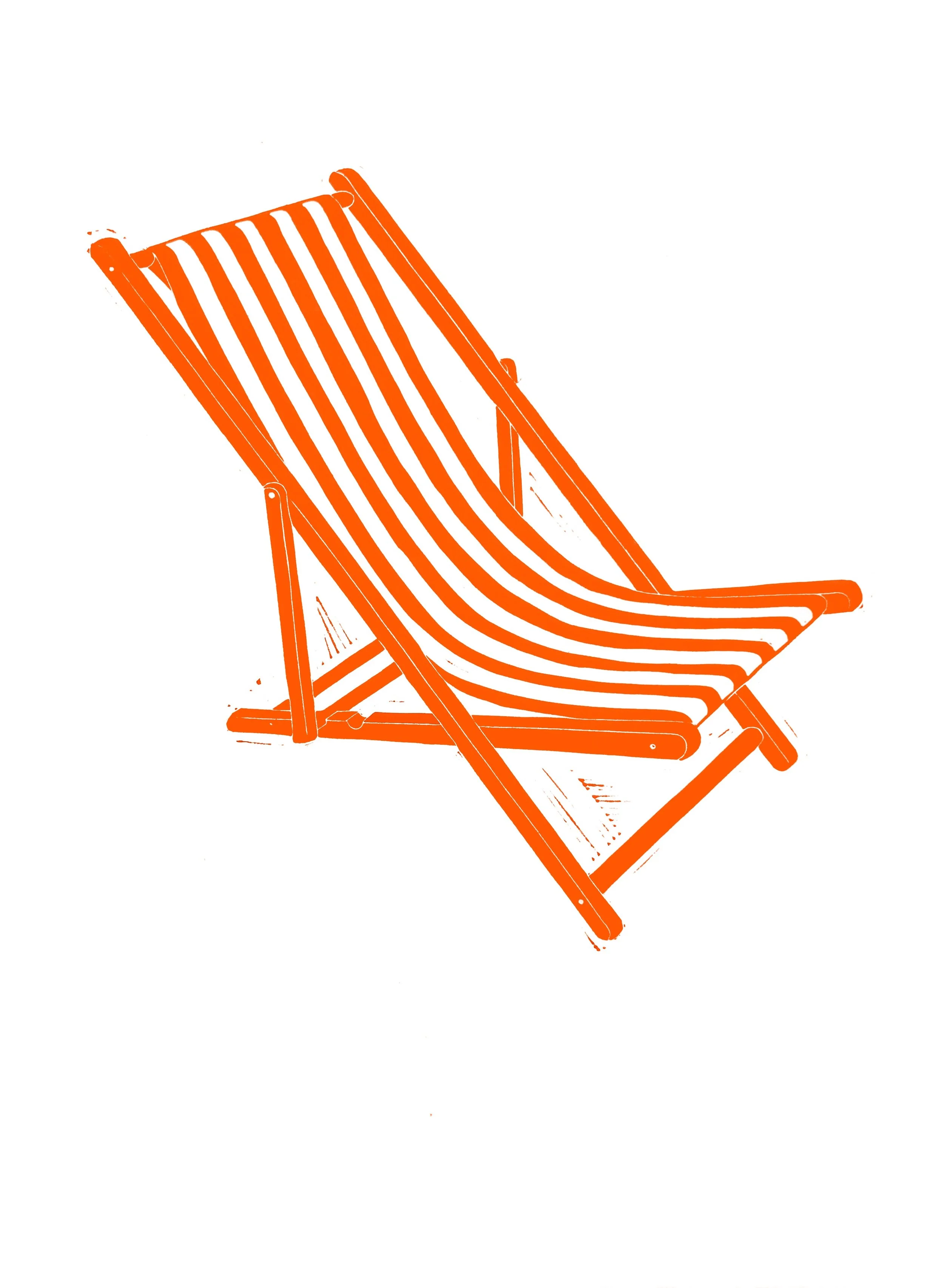 ‘Deck Chair’ Original Linocut Print